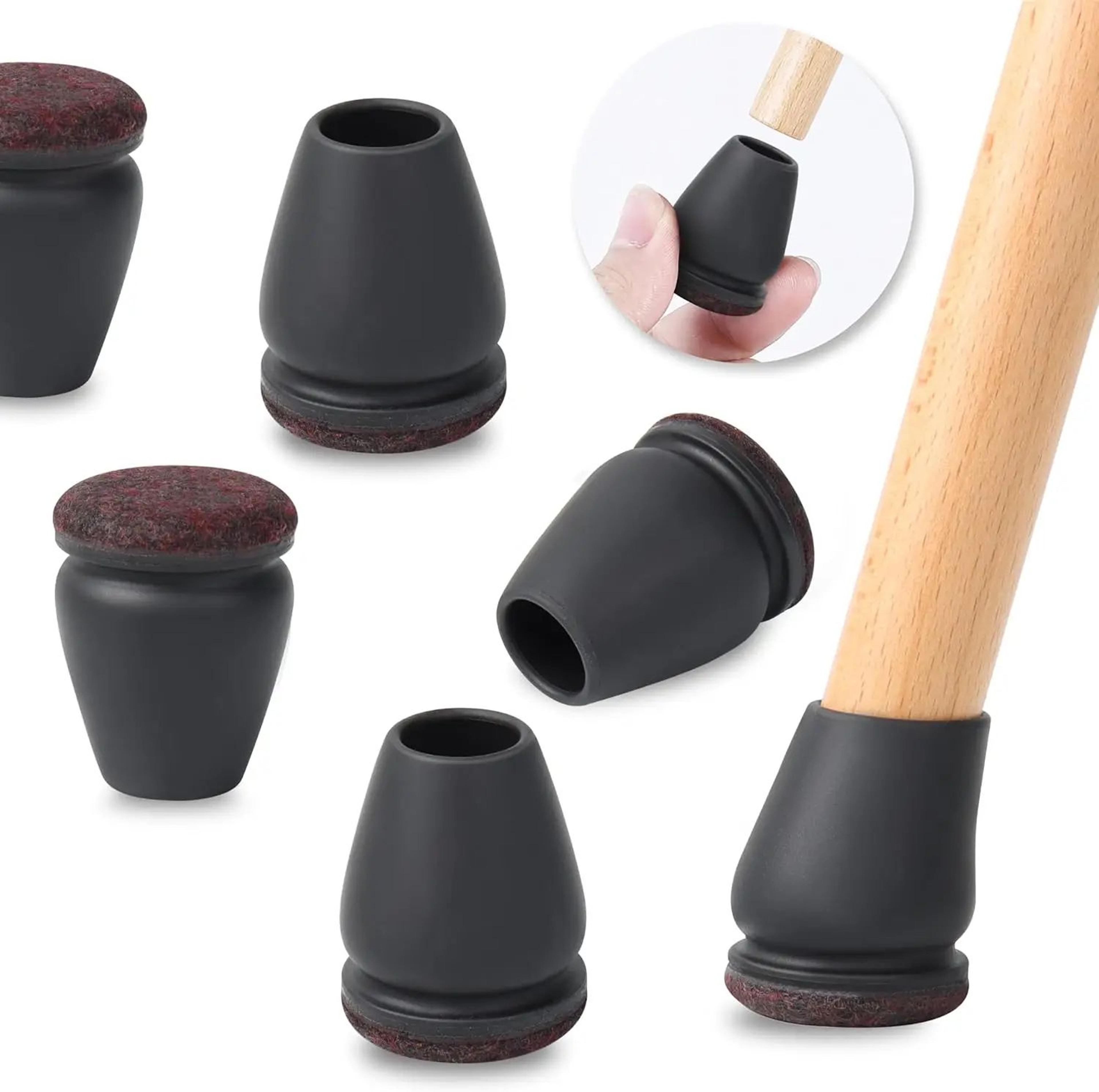 15° diagonal chair leg floor protectors with thick felt wrap (8-pack) silicone caps for hardwood floors