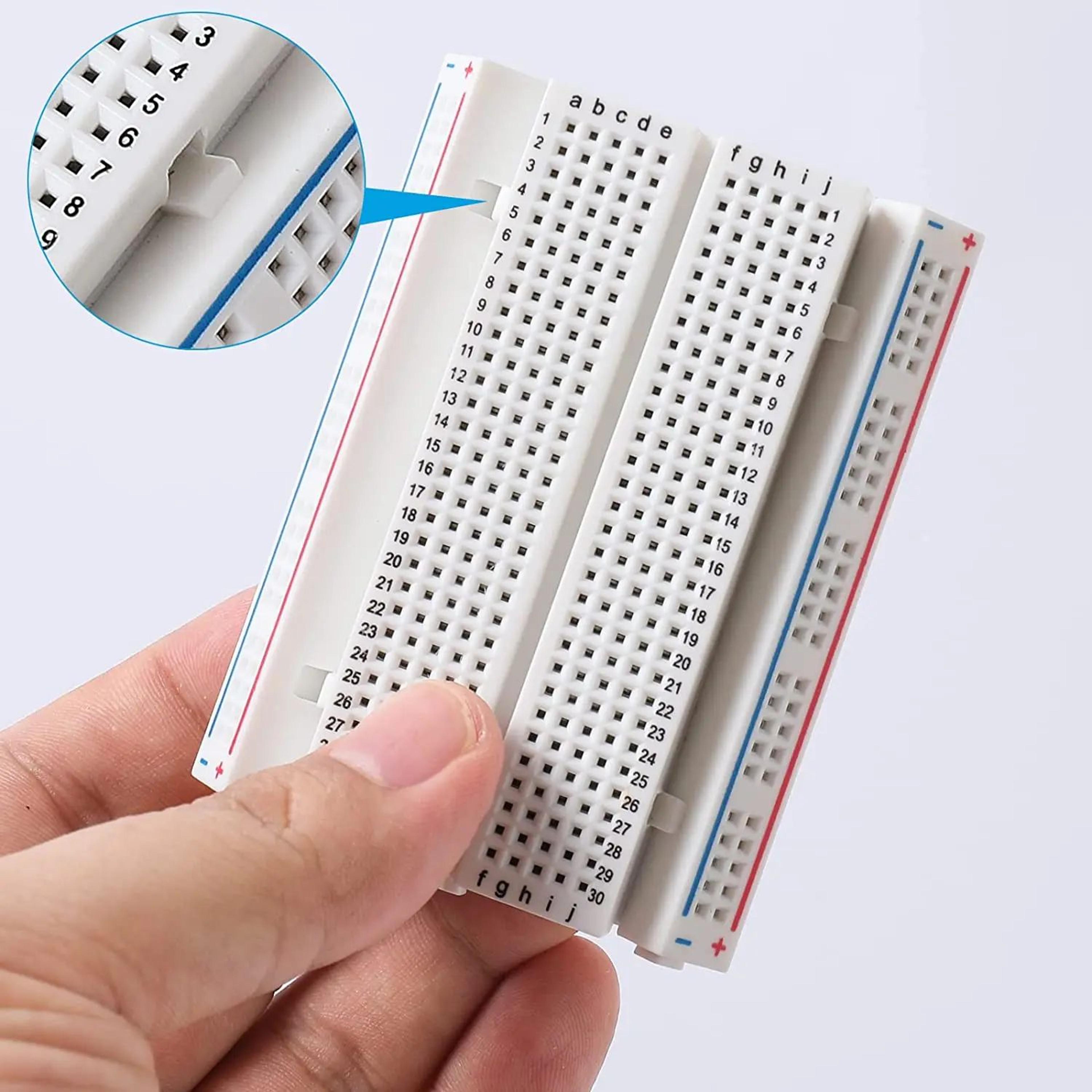mb102 solderless breadboard kit (400/830 tie points) with dupont jumpers for arduino prototyping