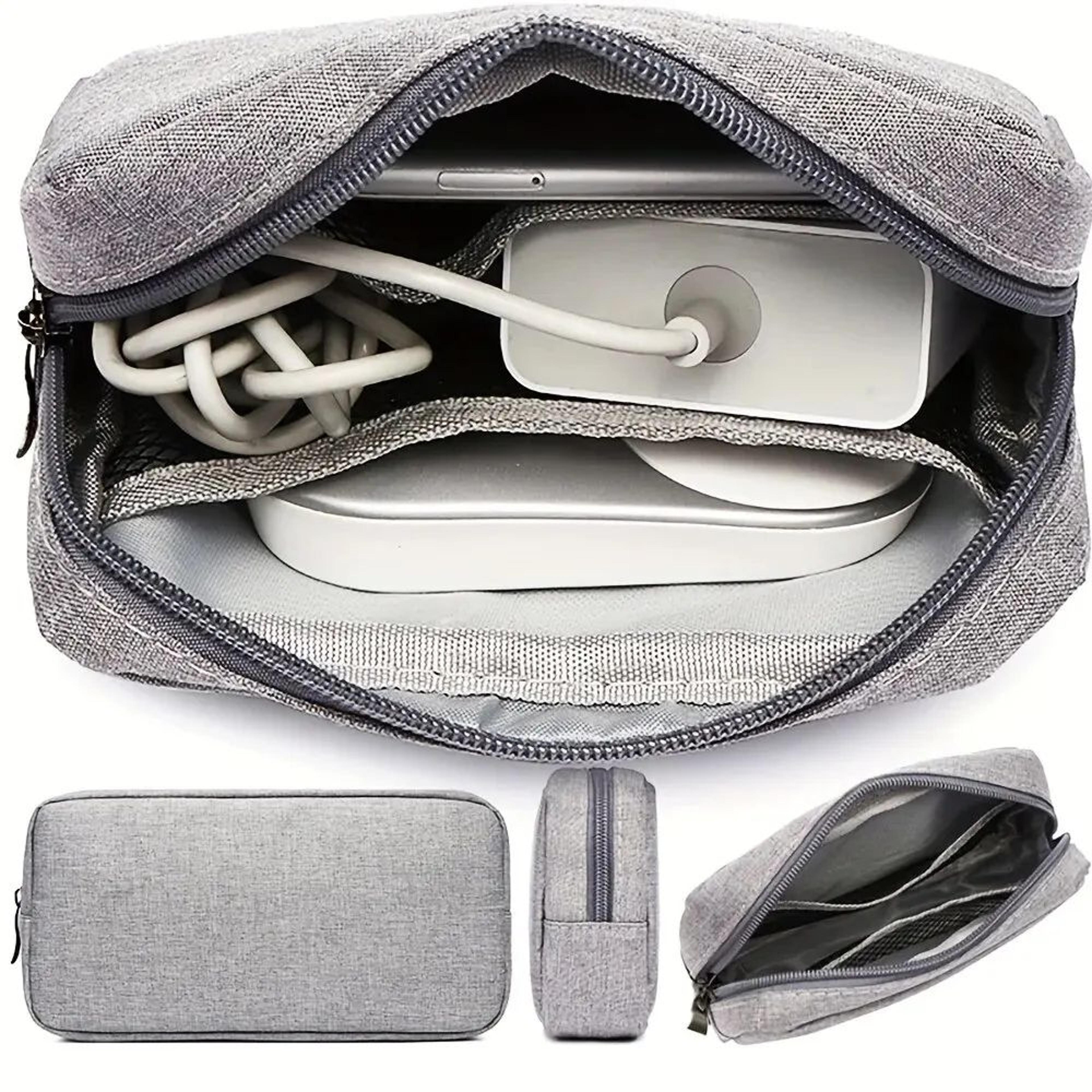 compact travel cable organizer bag, electronics organizer bag cord storage case