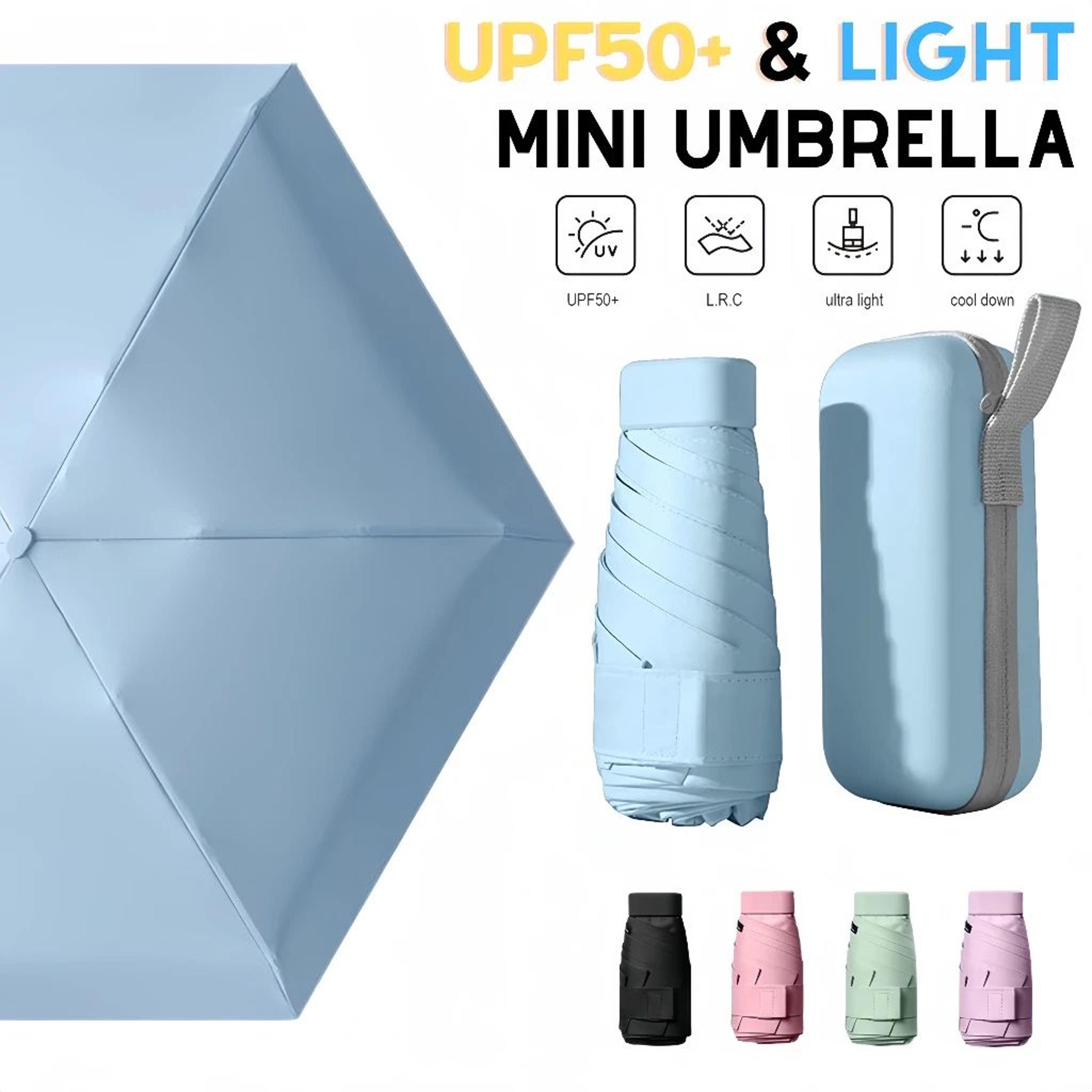 capsule mini travel umbrella with uv sun protection case