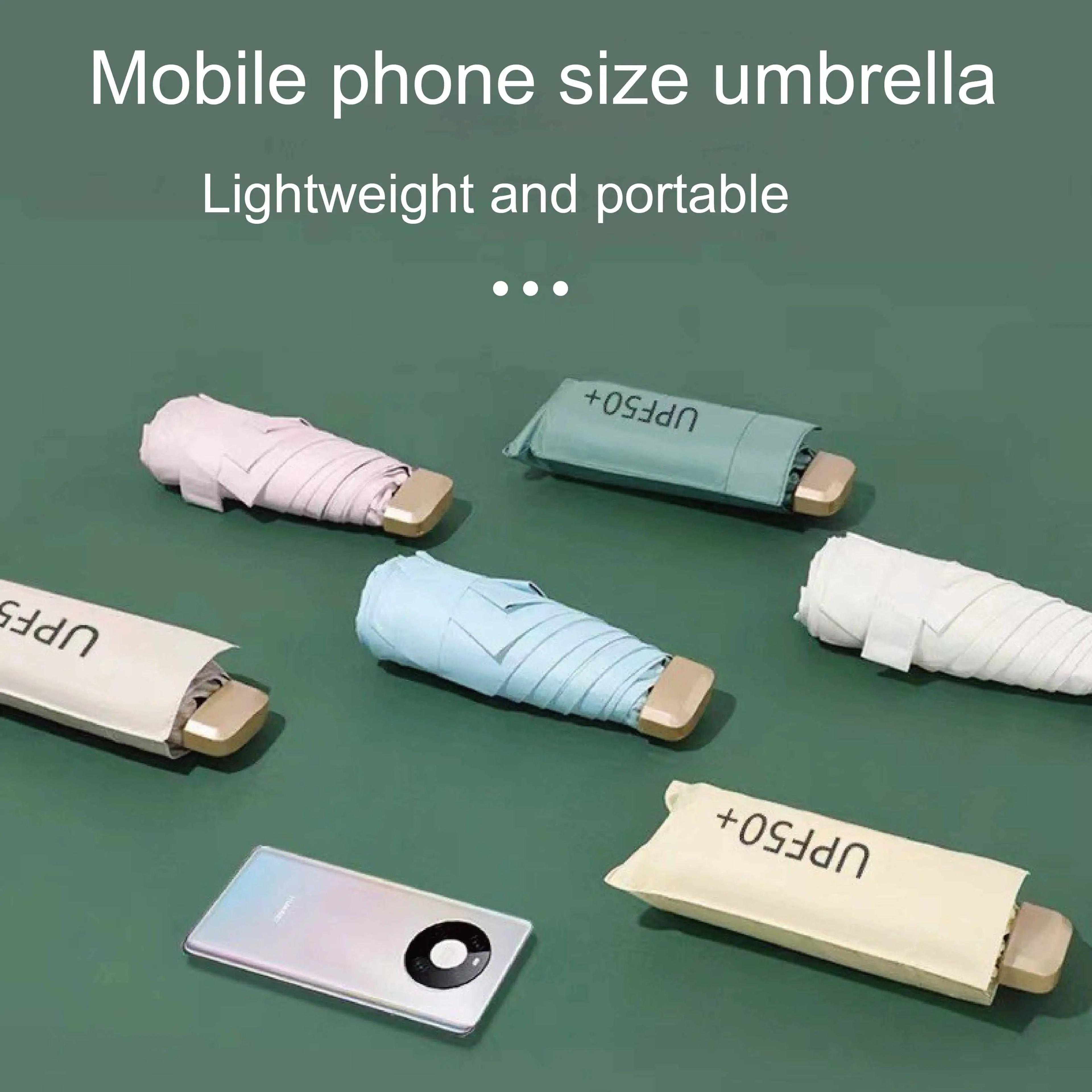 mini five-fold uv protection umbrella, ultra-compact mini folding umbrella for travel & daily commutes
