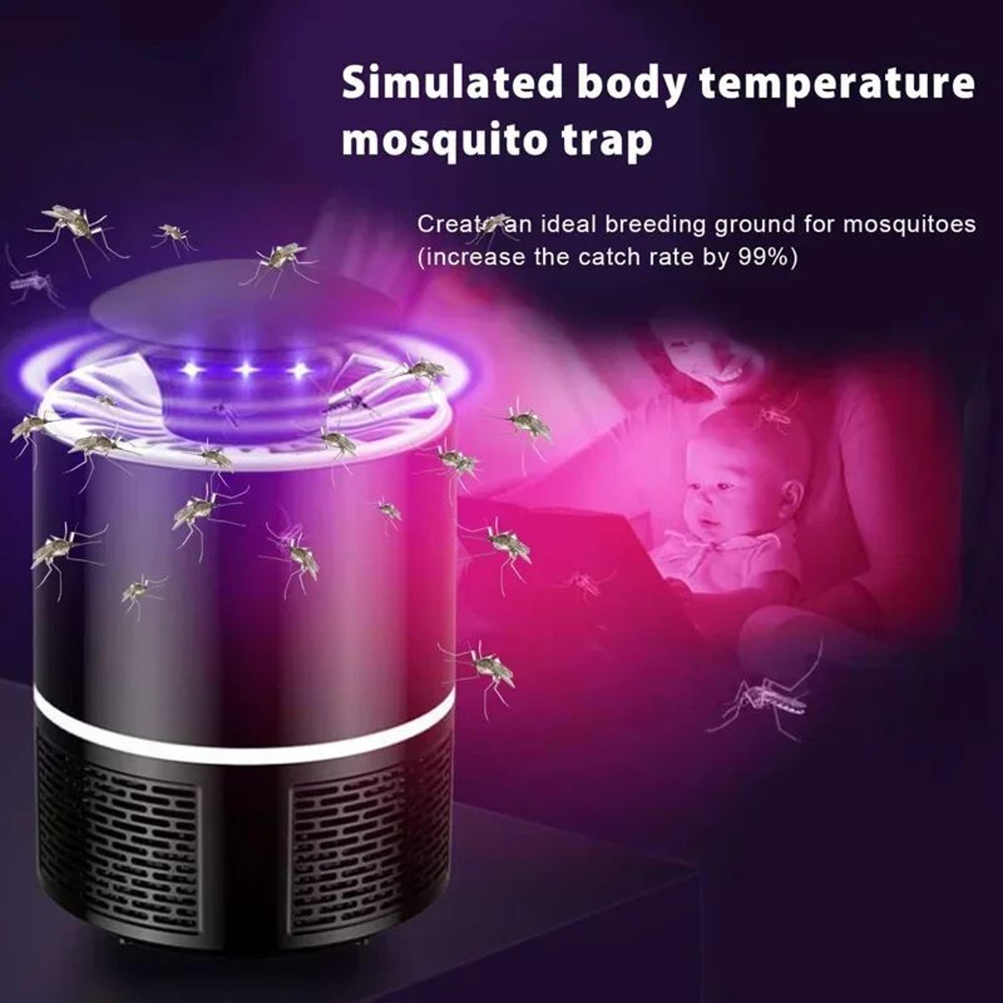 usb rechargeable electric mosquito killer lamp with quiet uv trap & swatter racket