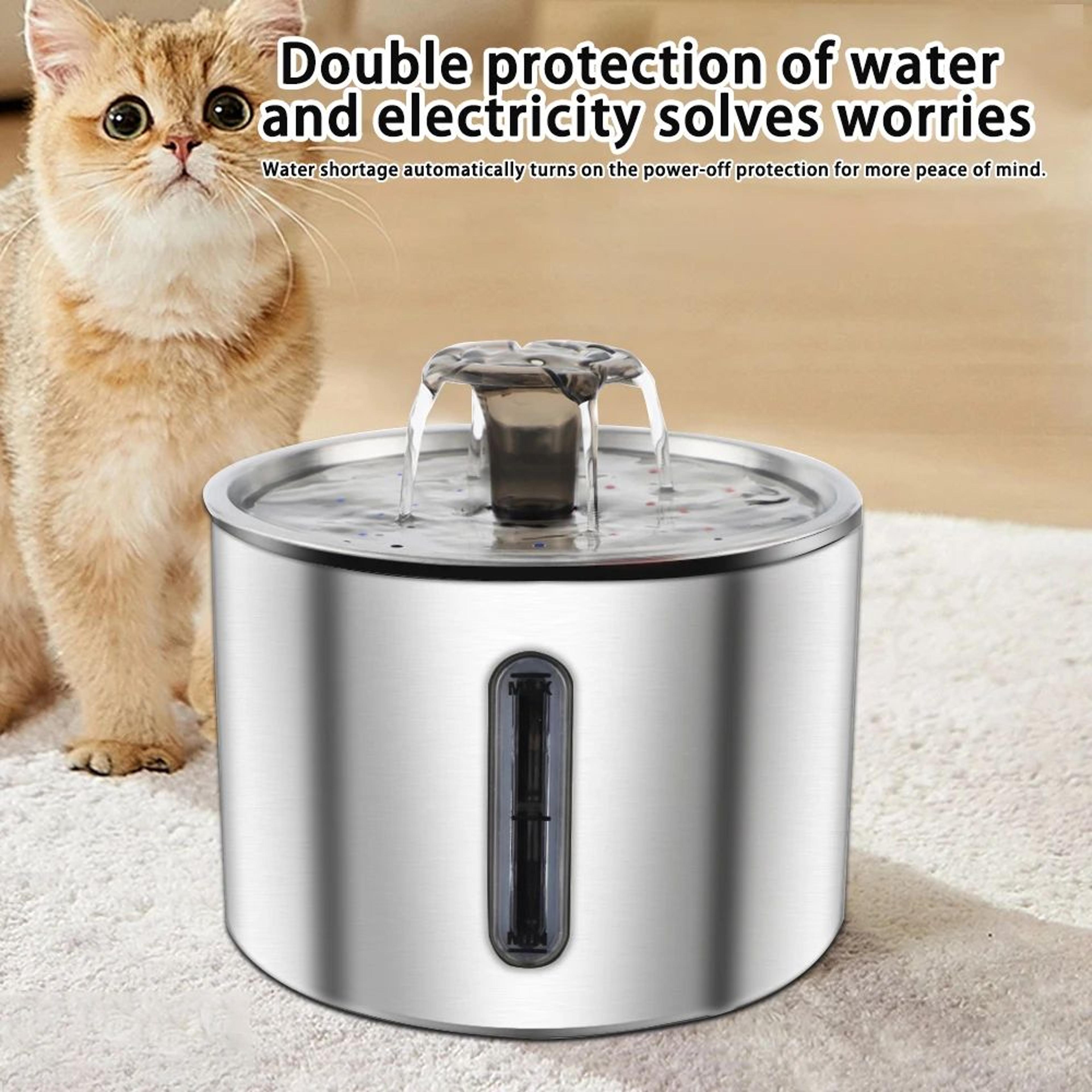 stainless steel 2.5l cat water fountain - automatic pet drinking fountain for cats & dogs