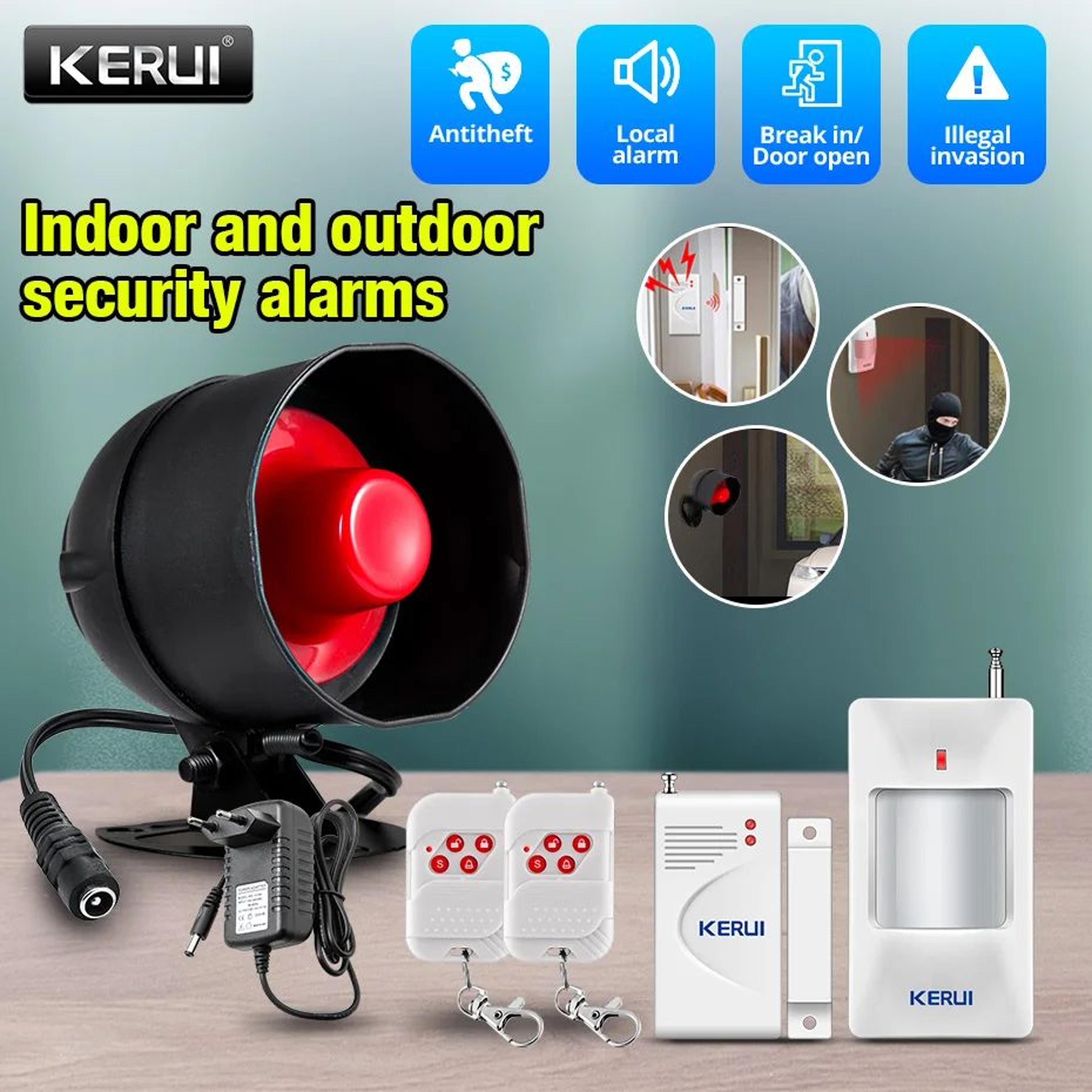 kerui standalone siren wireless burglar alarm with pir motion sensor for garage & home