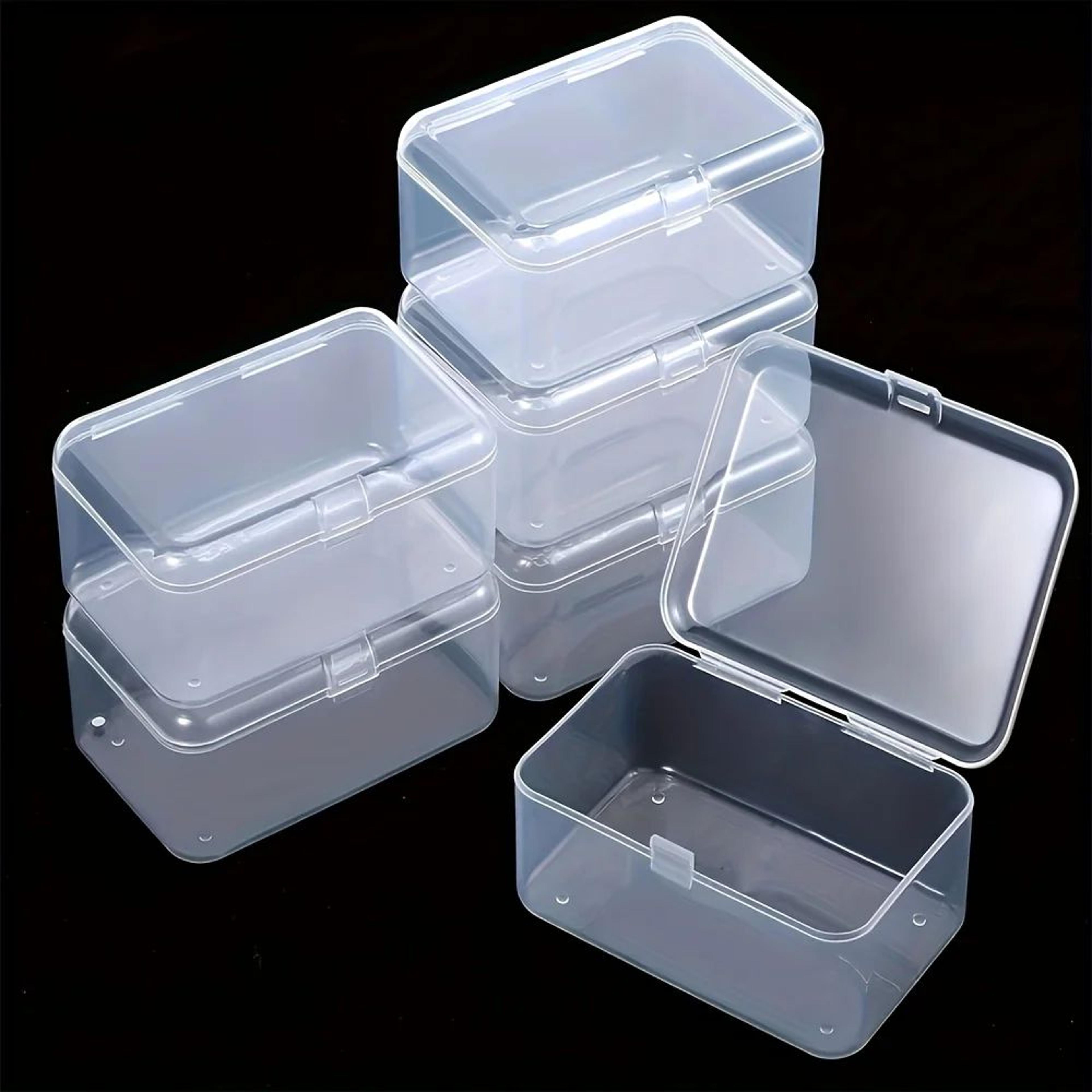 premium clear plastic storage organizer boxes – 6-pack transparent storage containers for home & office