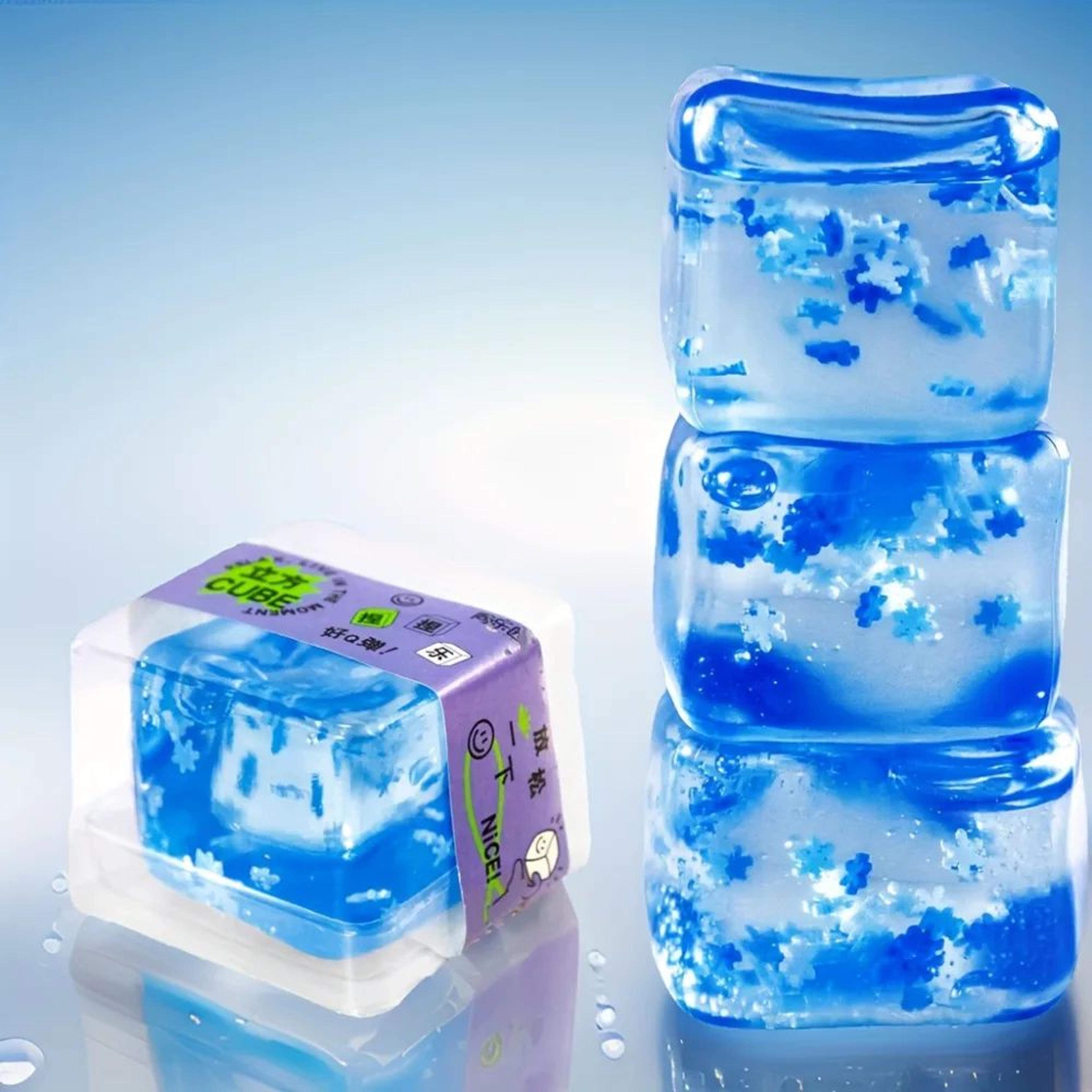 squishy ice cube stress ball – cool squeeze anxiety relief toy