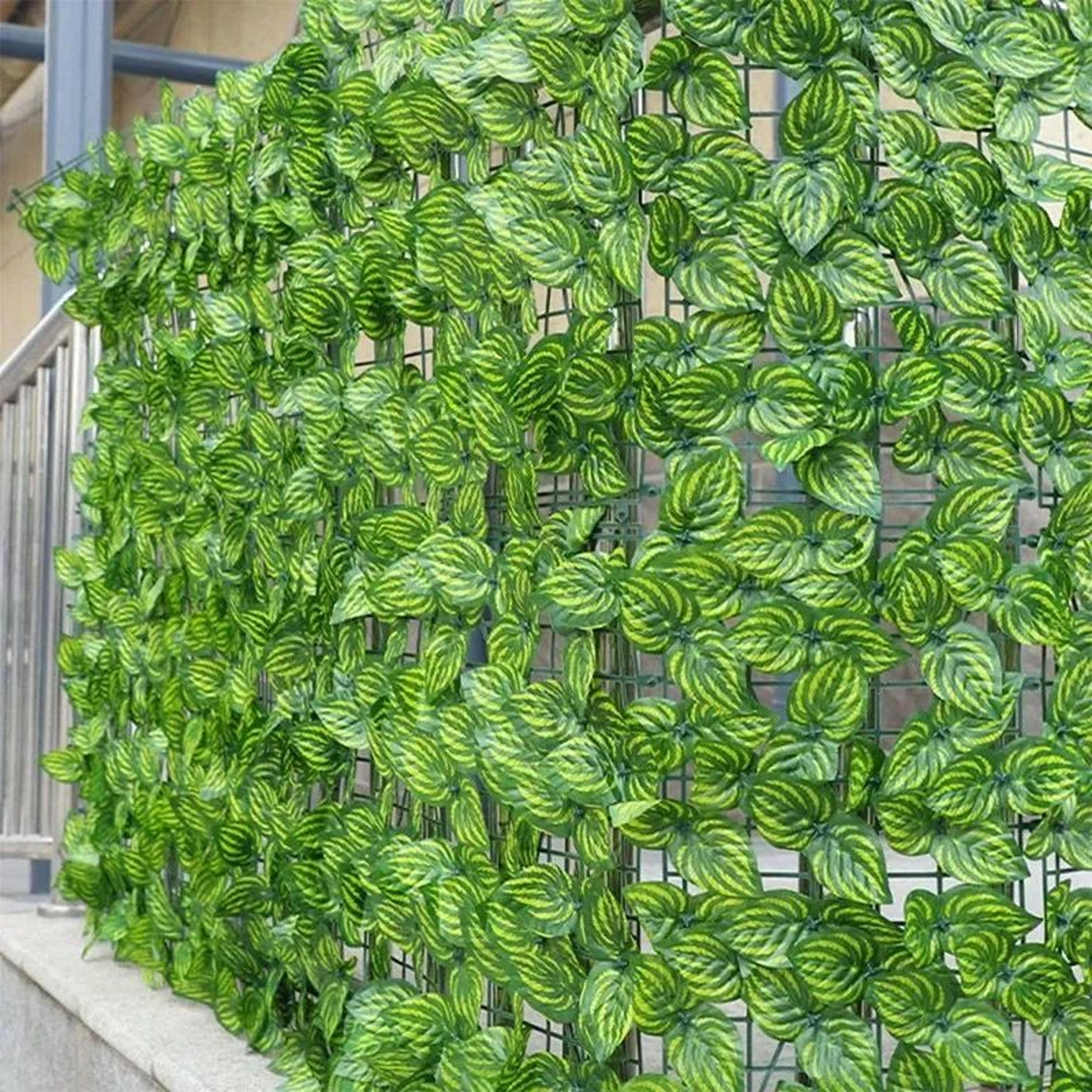lushview artificial green leaf privacy fence for balcony & garden