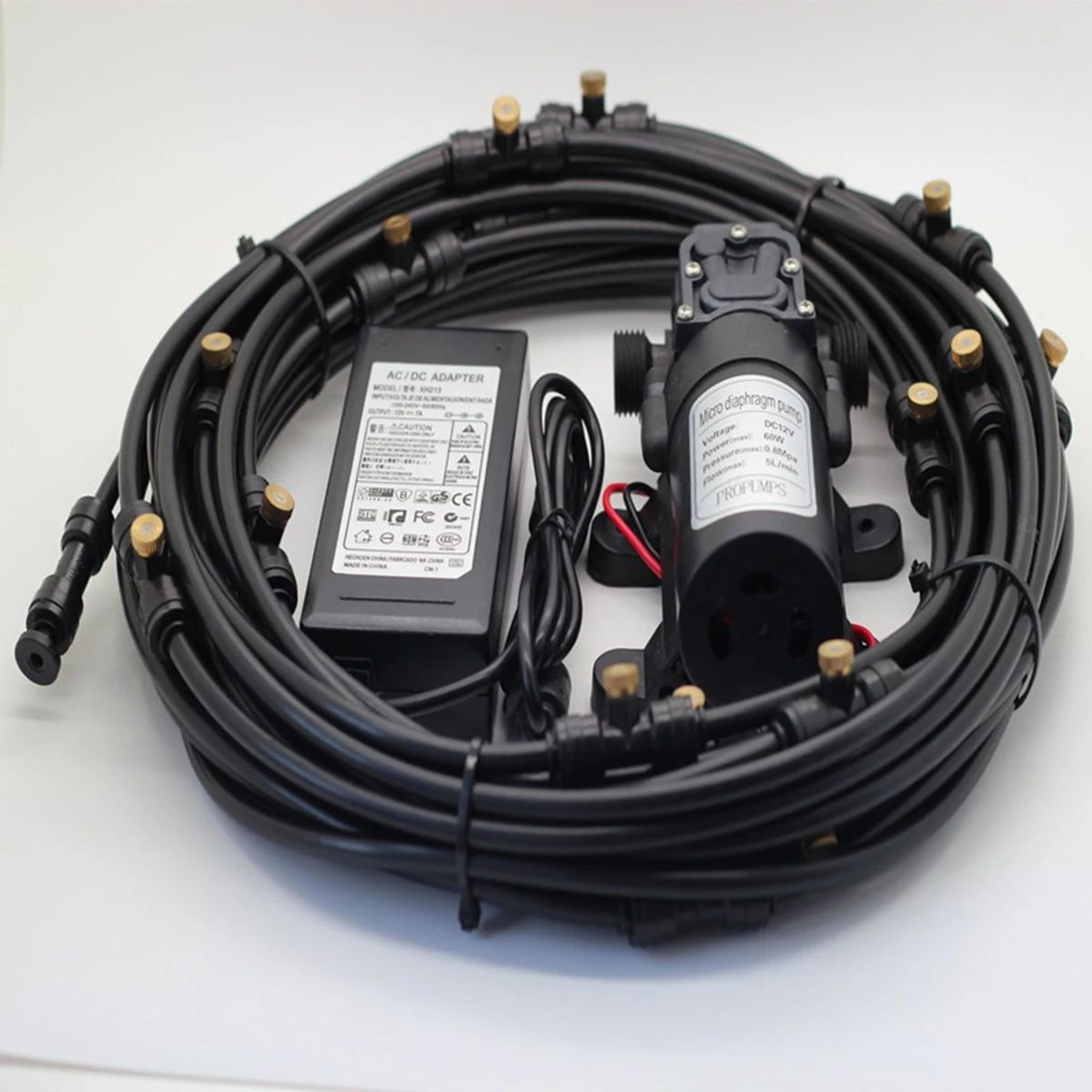 premium garden irrigation timer & automatic garden watering system with fog misting irrigation kit