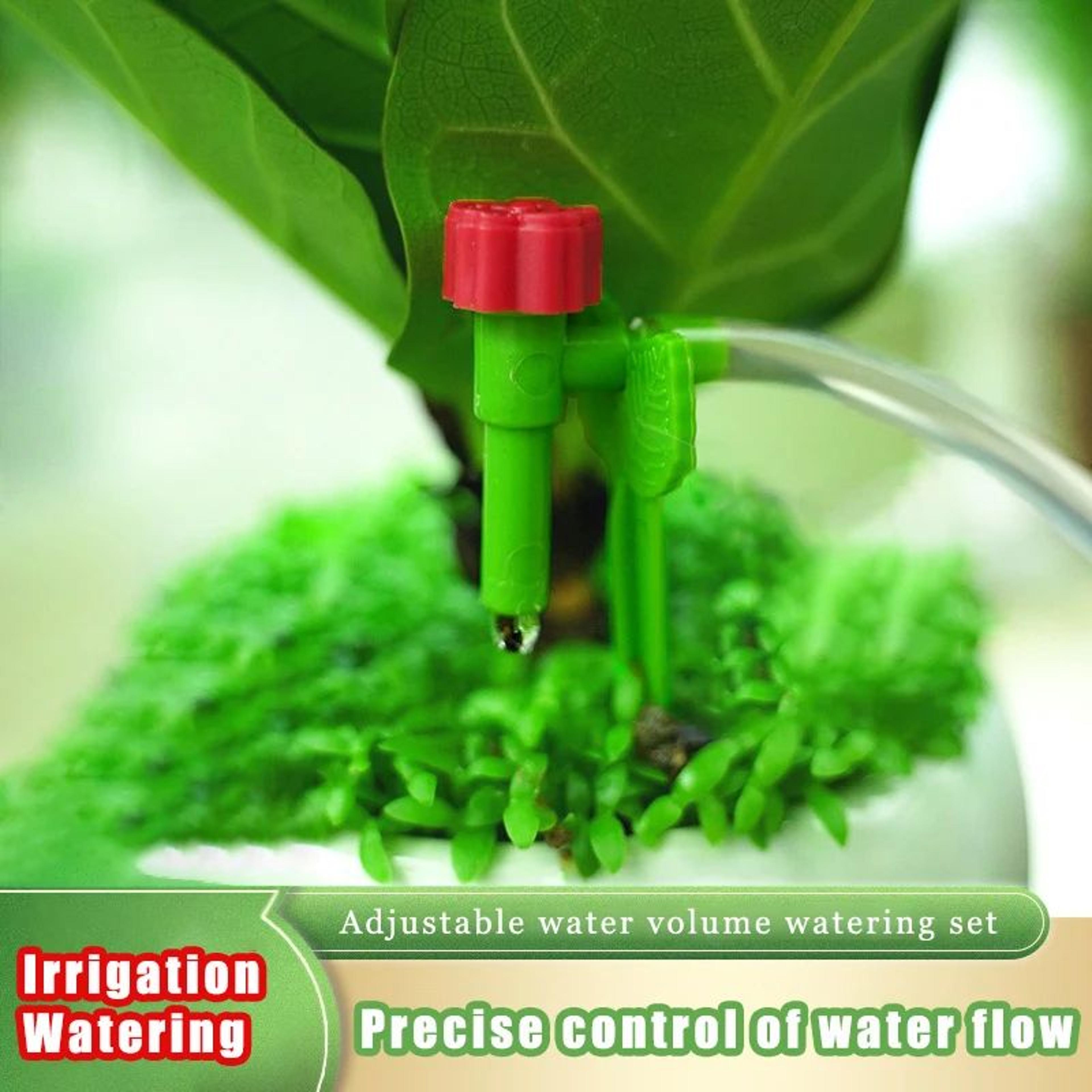 garden adjustable drip irrigation kit with regulating valve, 4/7mm irrigation hose micro drippers for pots & greenhouses