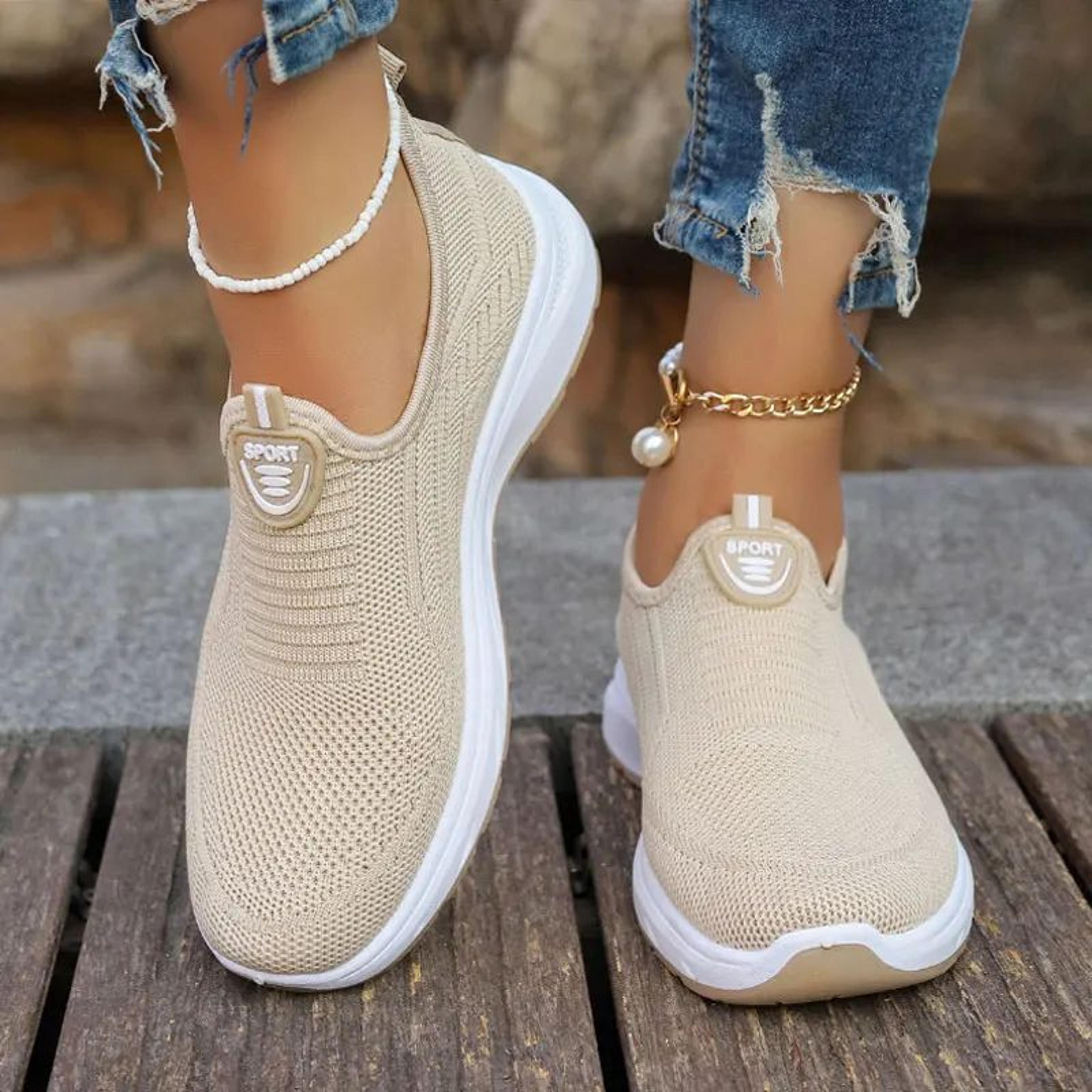 womens breathable slip-on casual sneakers – lightweight walking & everyday comfort shoes