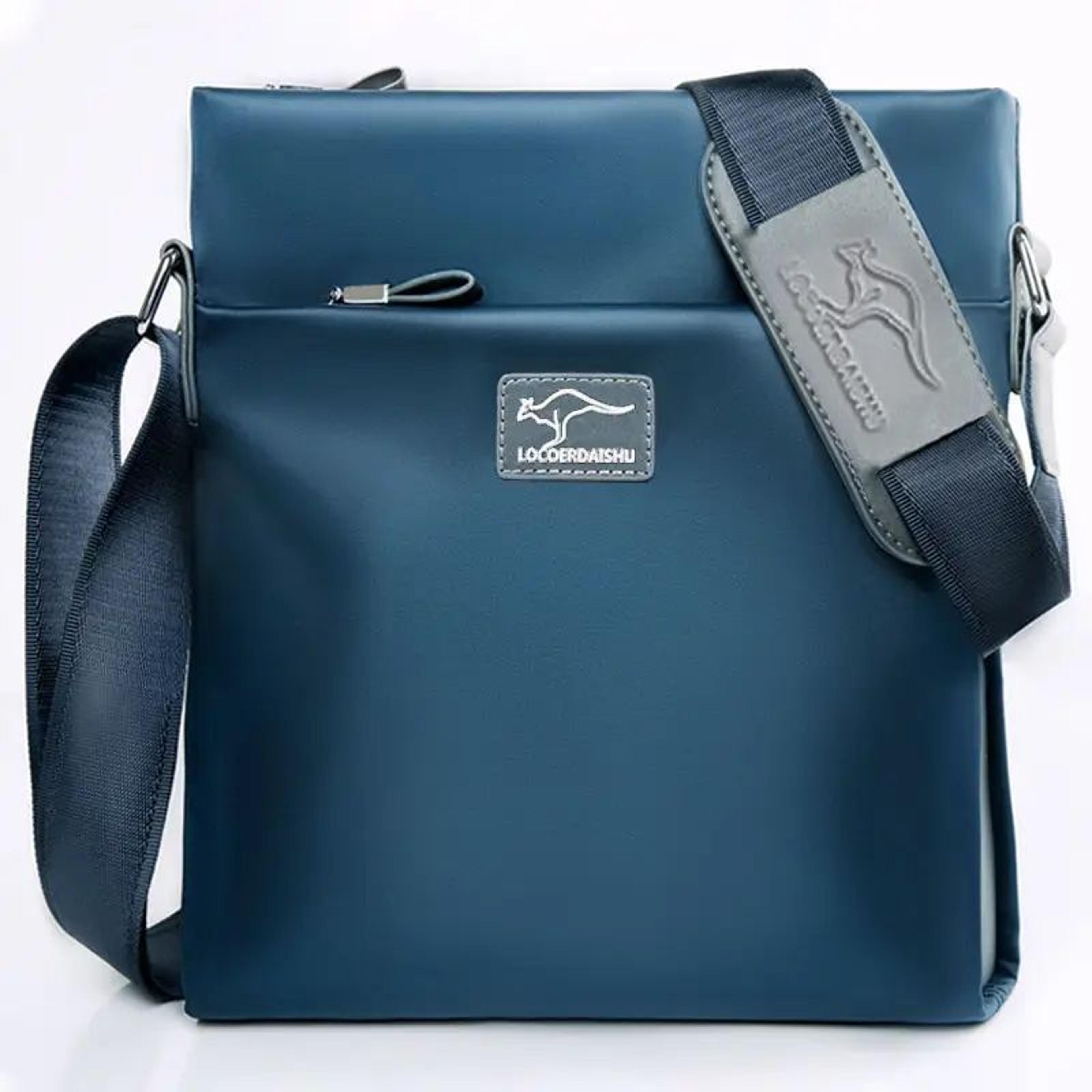 mens waterproof oxford sling crossbody bag with anti-theft lock, high-capacity travel & work strap bag