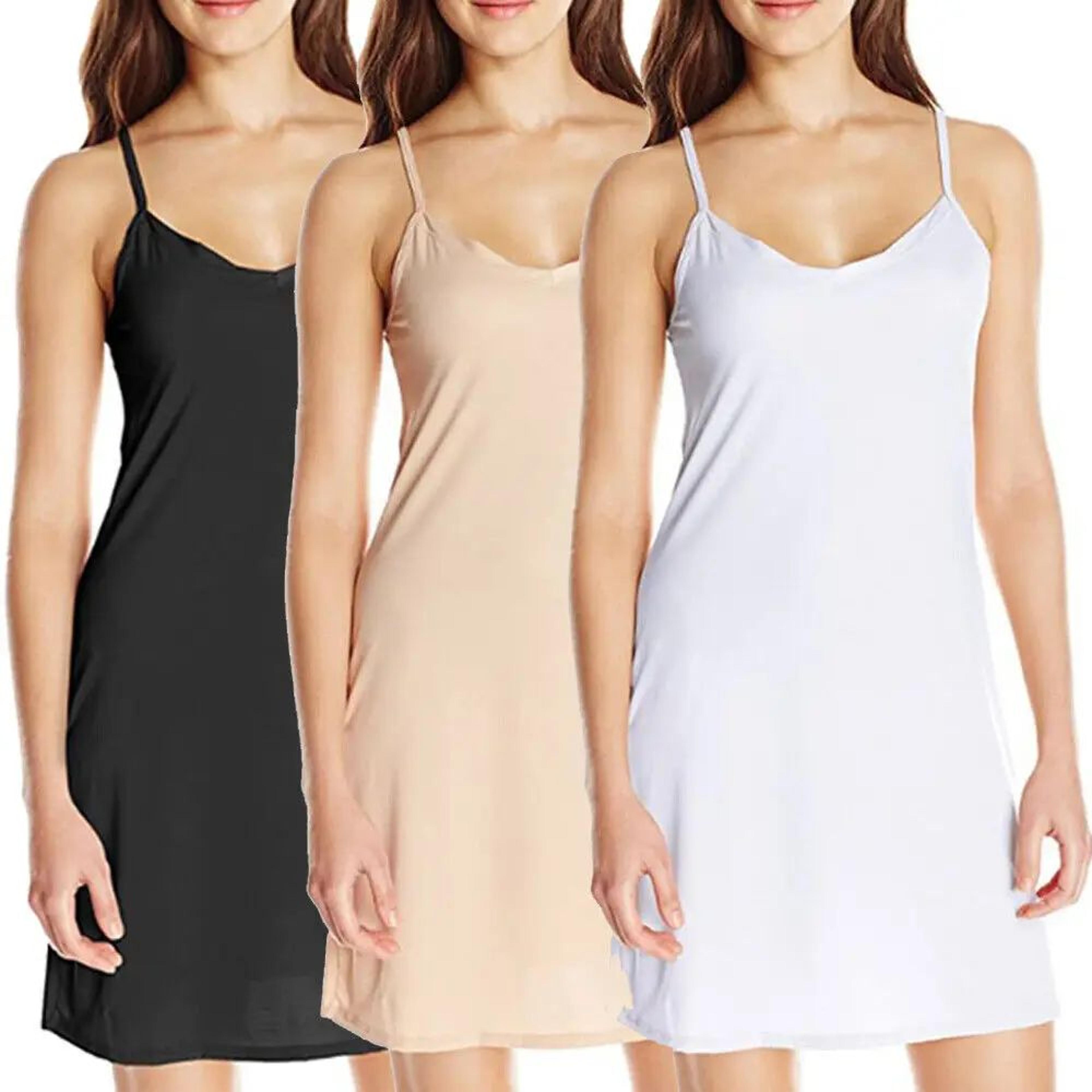 ice silk seamless full slip dress for women – lightweight plus size petticoat underskirt