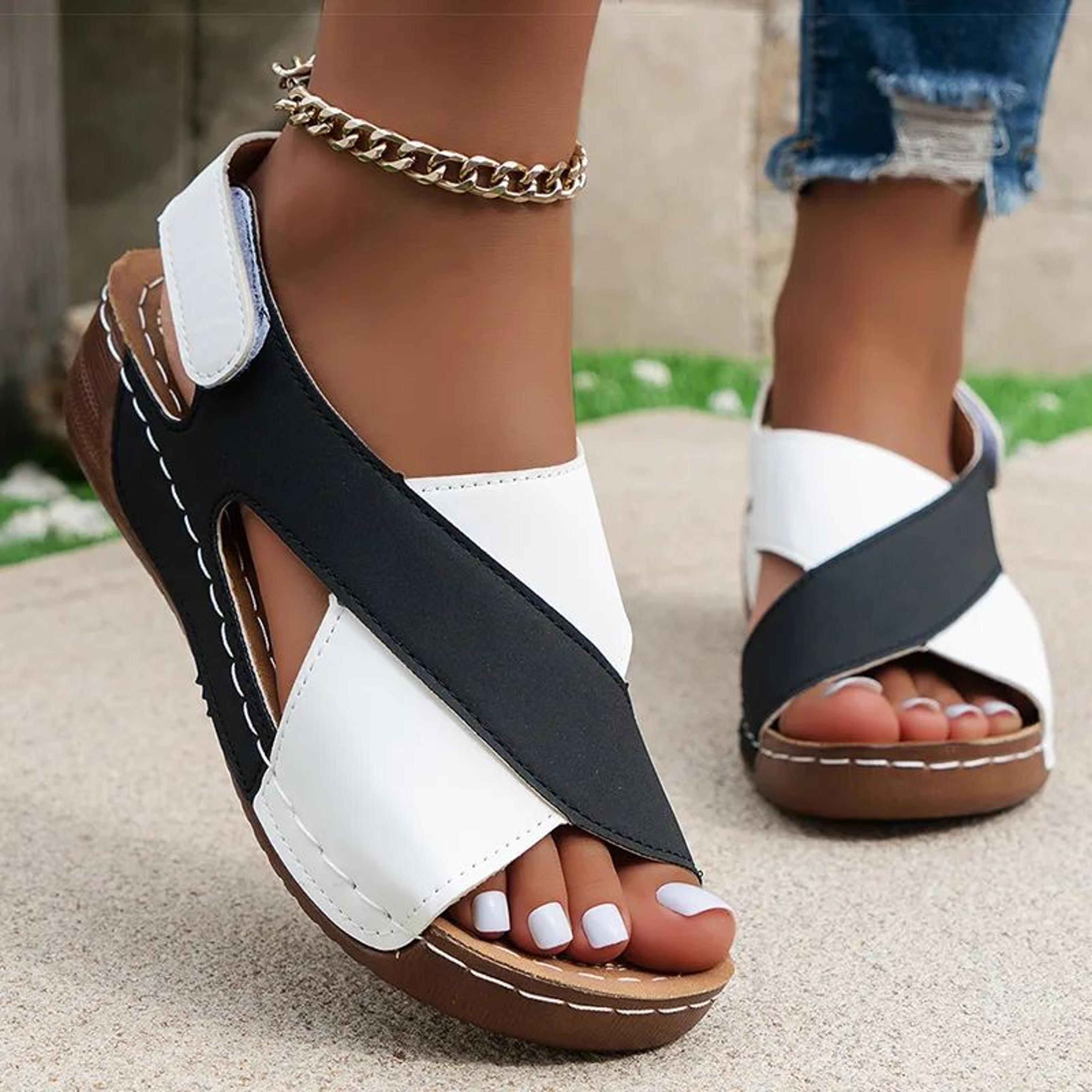 womens wedge sandals with peep toe - lightweight comfort wedges for summer