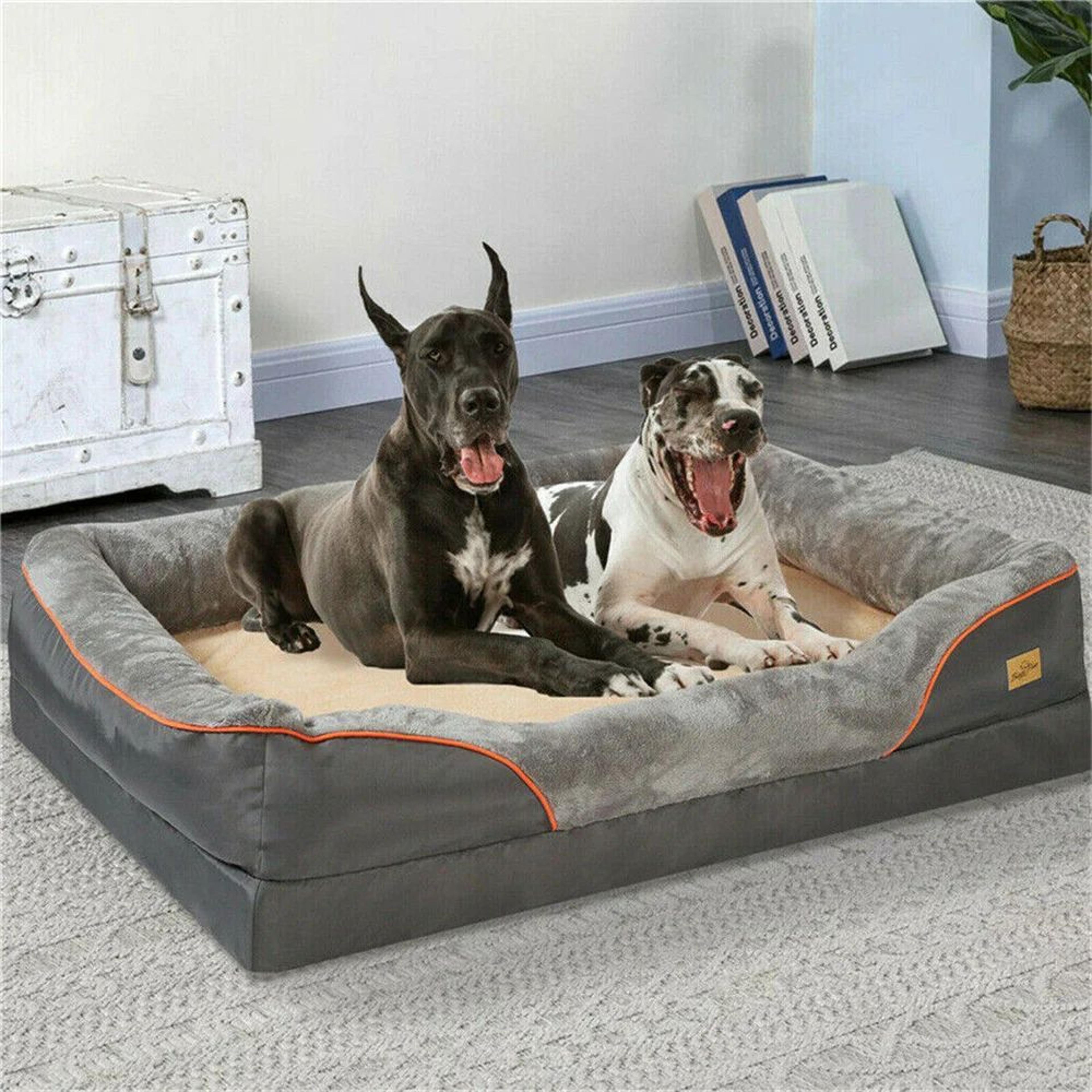 premium jumbo orthopedic memory foam dog sofa bed with waterproof removable cover - ultimate large dog rest solution