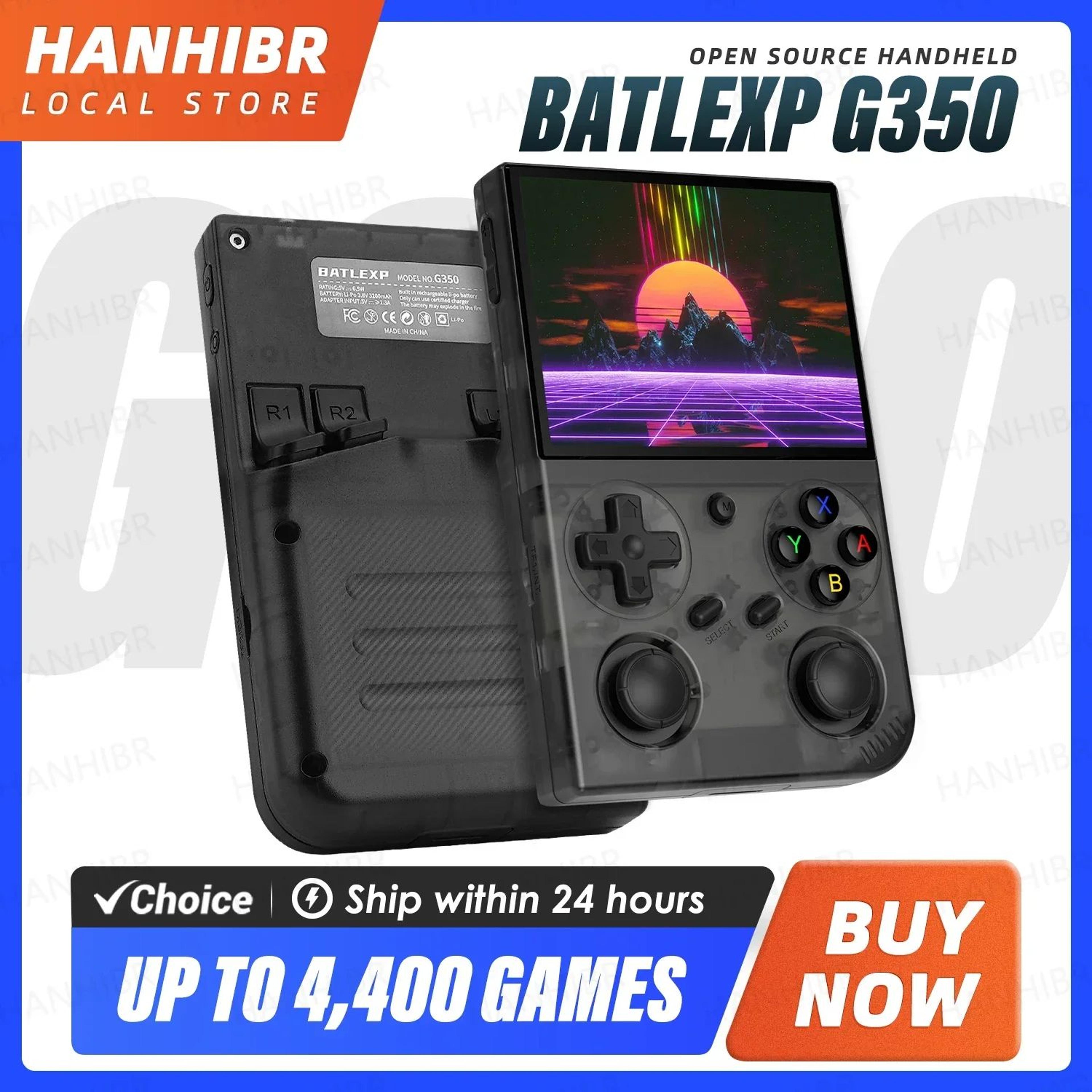 batlexp g350 retro handheld retro game console with 3.5" ips screen portable gaming console