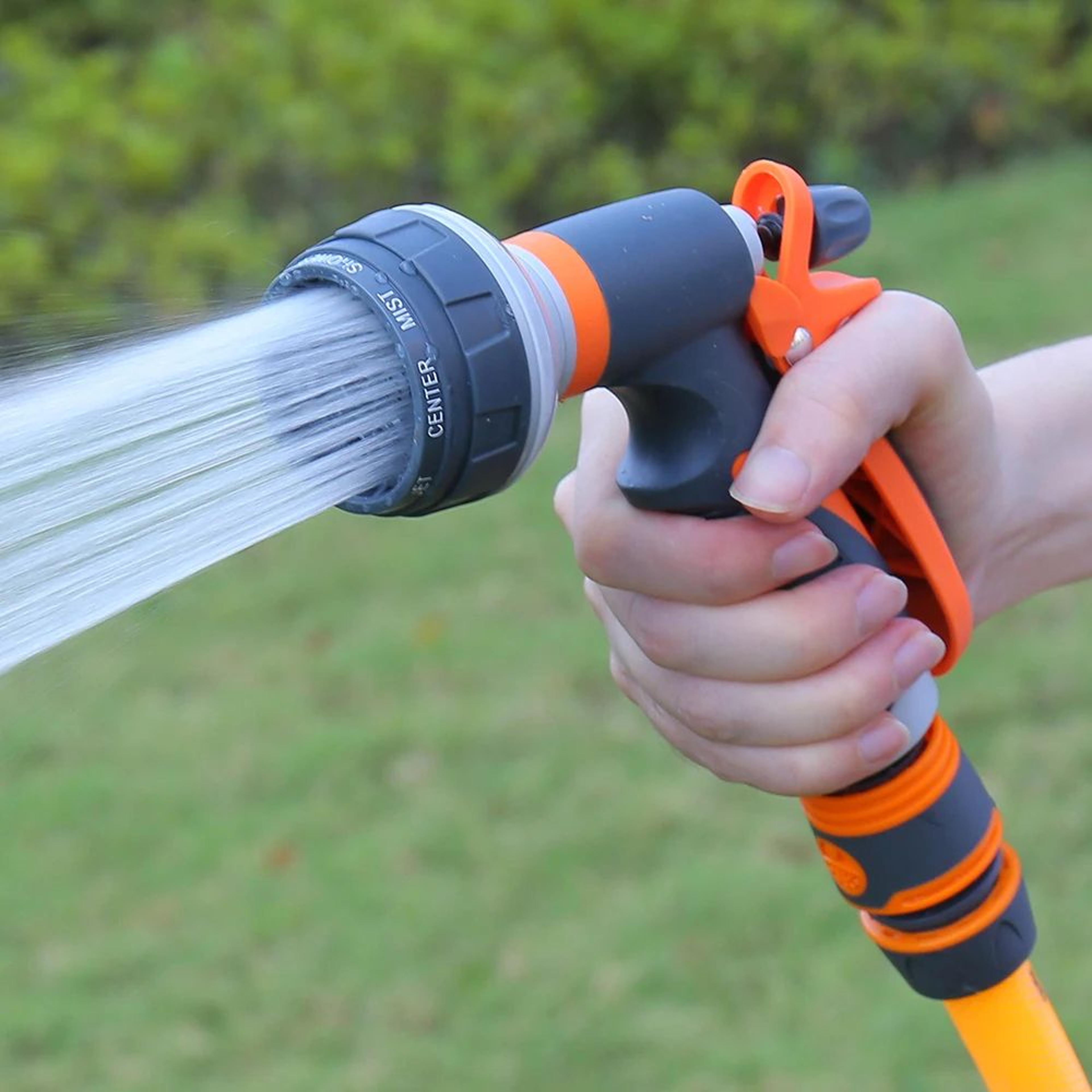 8-mode high-pressure garden hose nozzle – adjustable watering gun for lawn & plants