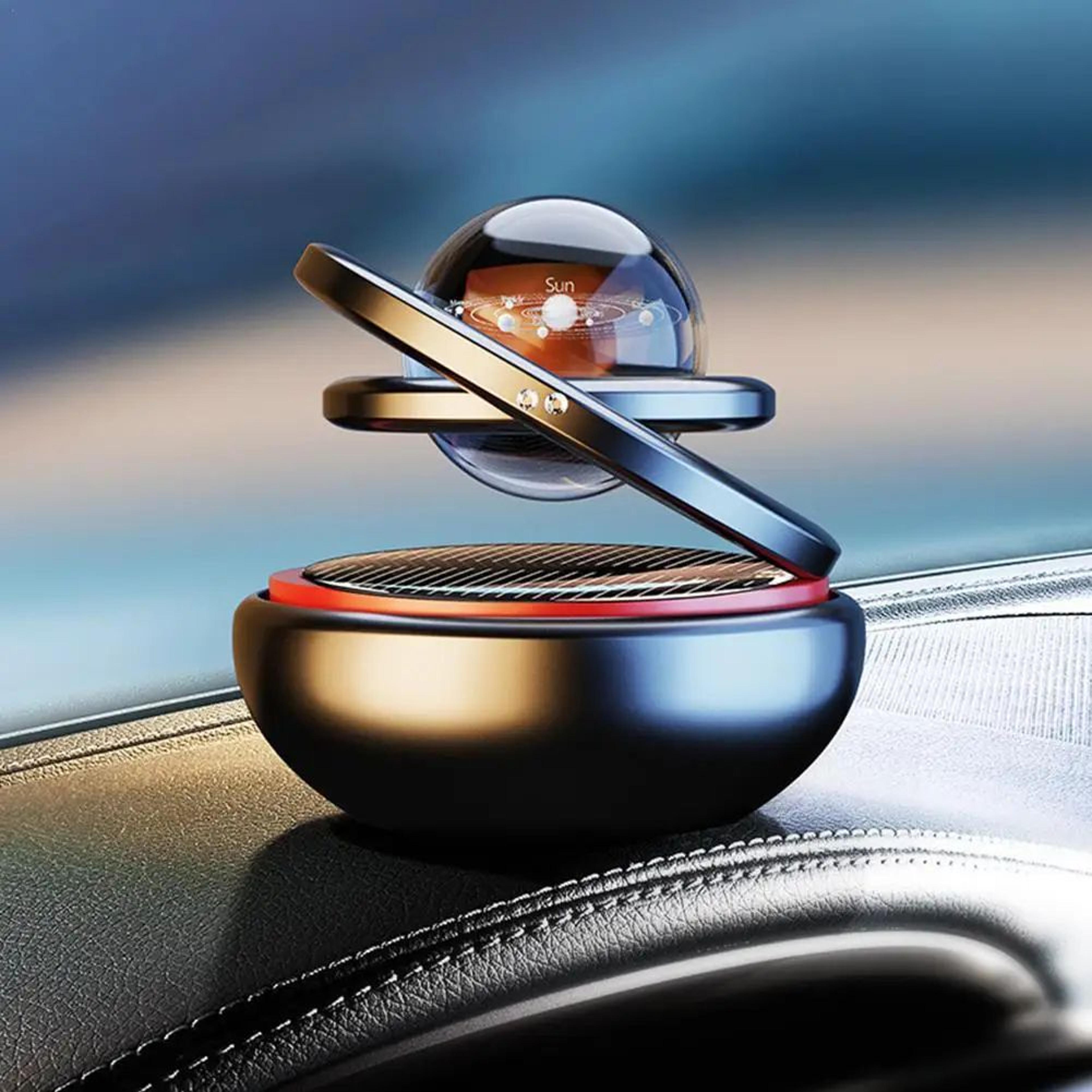 solar rotating crystal ball car aromatherapy diffuser ornament