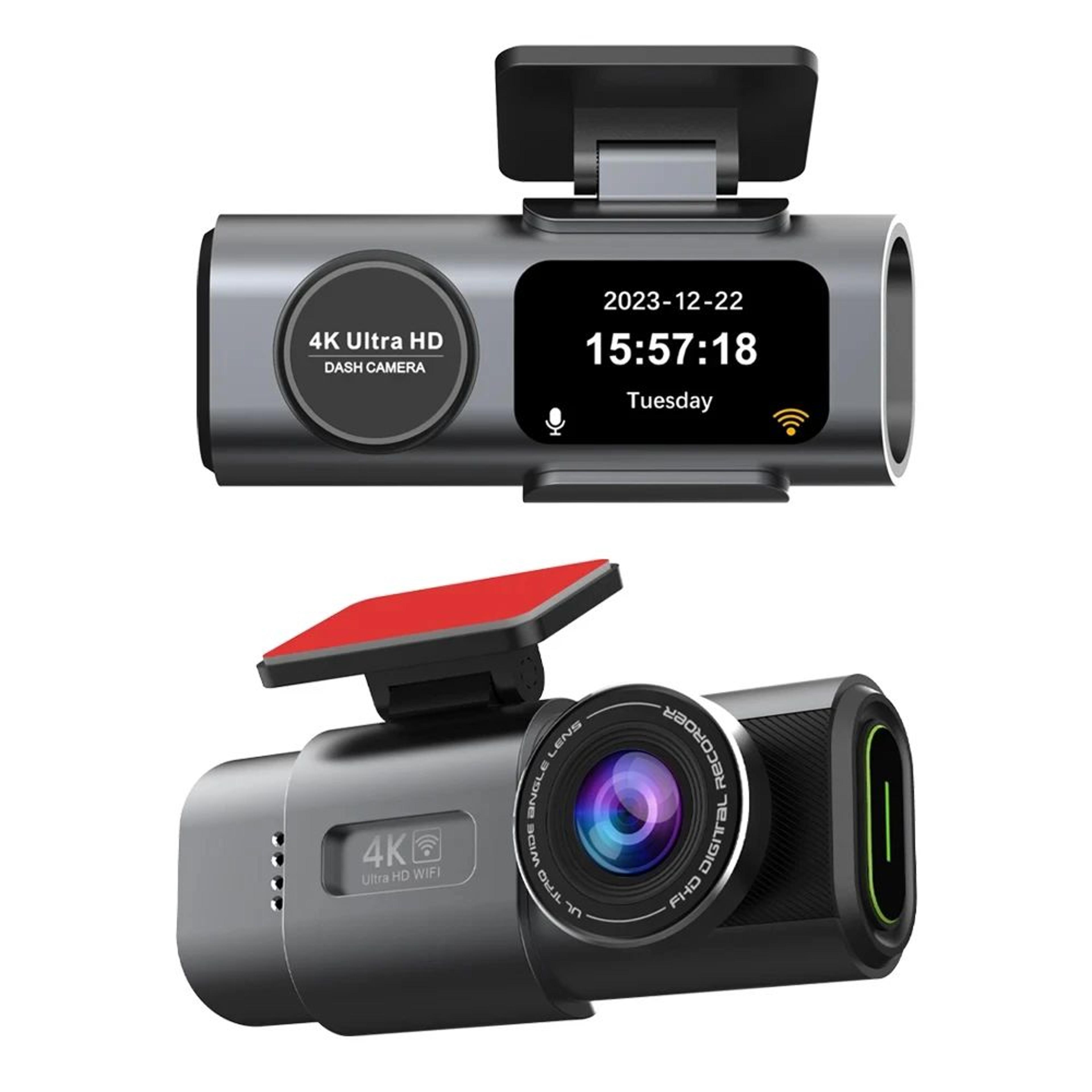 premium dual-lens 4k dash cam wifi car recorder – front & rear black box