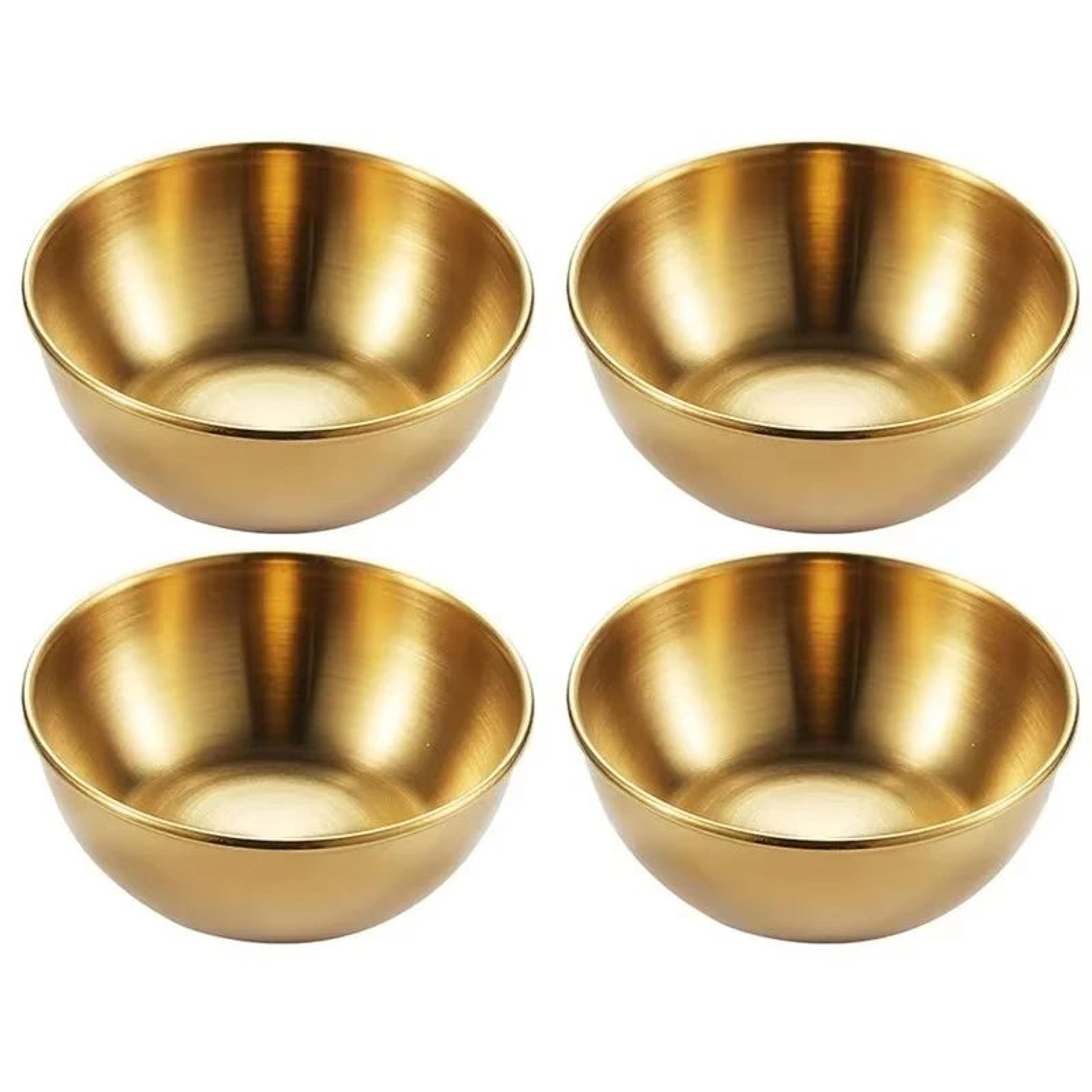 elegant stainless steel golden sauce & appetizer serving dishes set