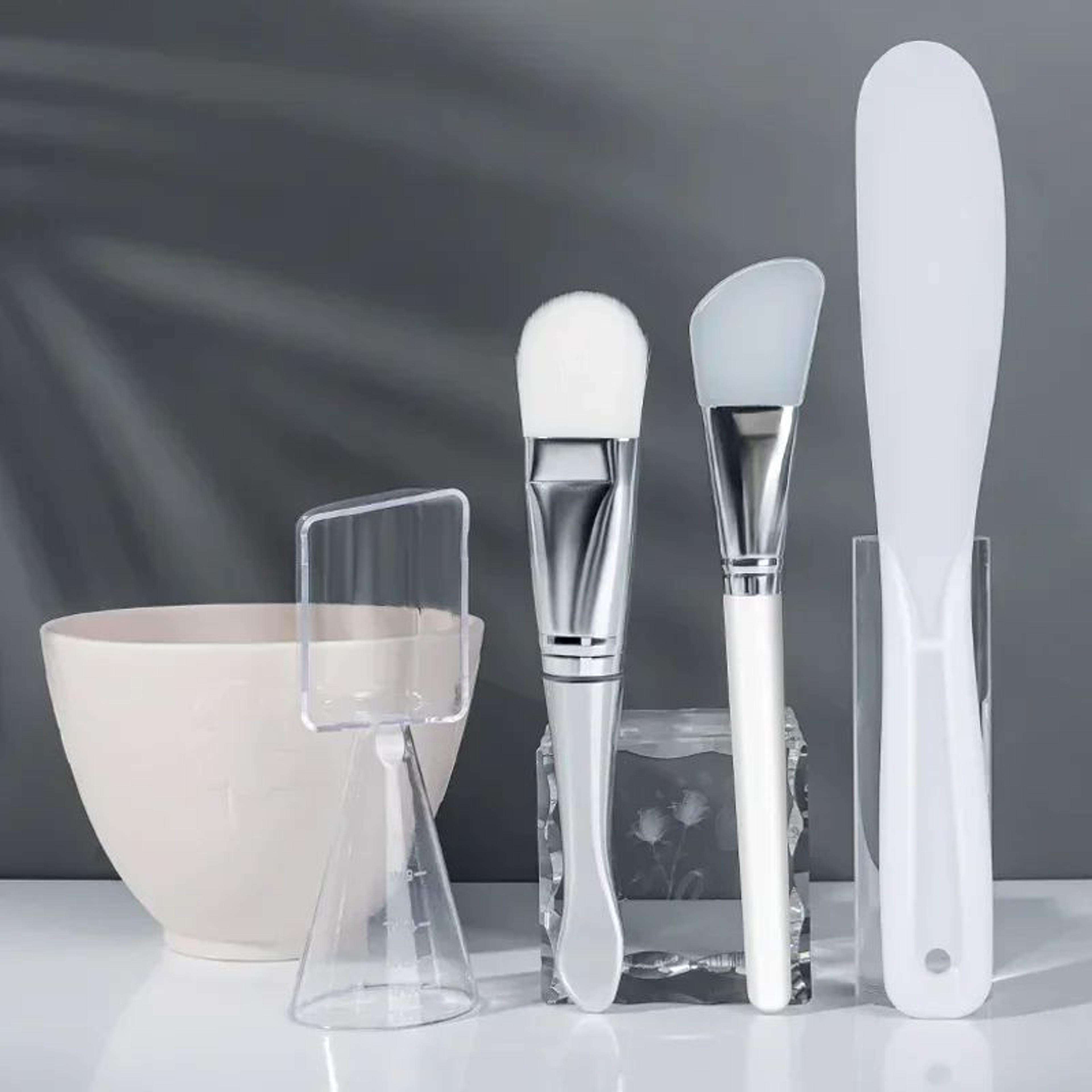 silicone face mask mixing bowl set with brush & spatula – diy skincare mixing tools