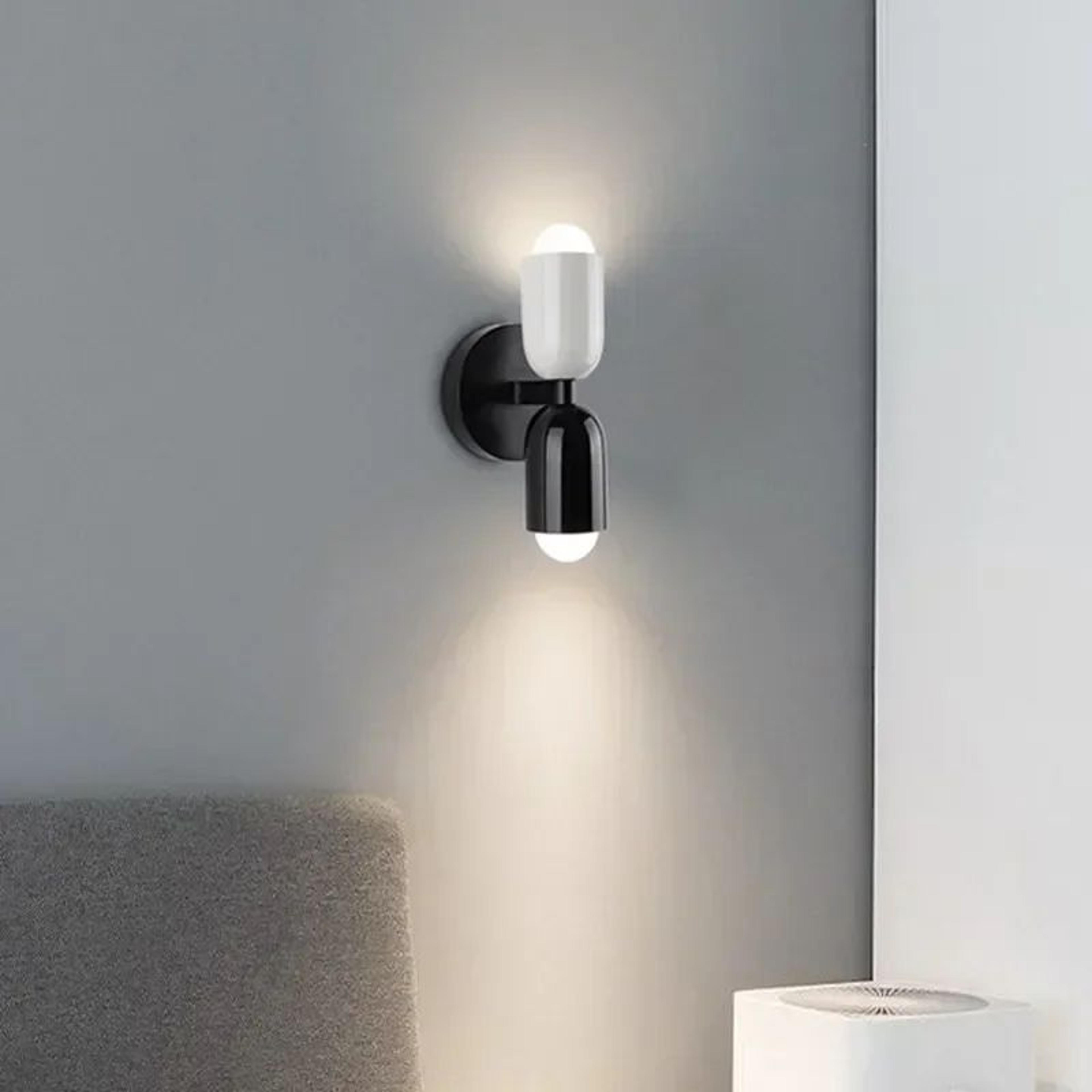 modern colorblock iron wall sconce bedside lamp – red & green accent wall light