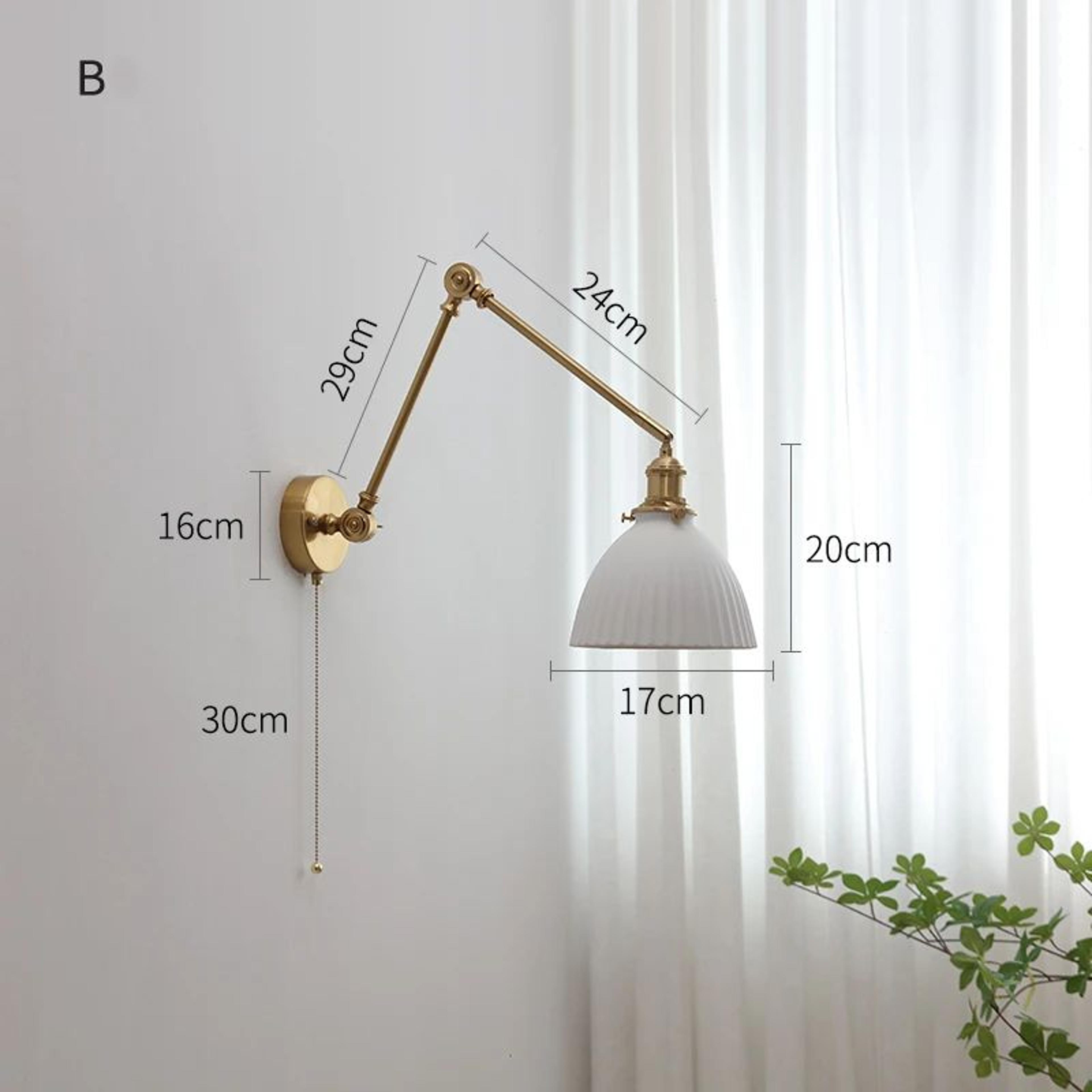 iwhd nordic ceramic led wall lamp – modern pull chain led wall sconce 4w (max 100w) for bedroom & bathroom