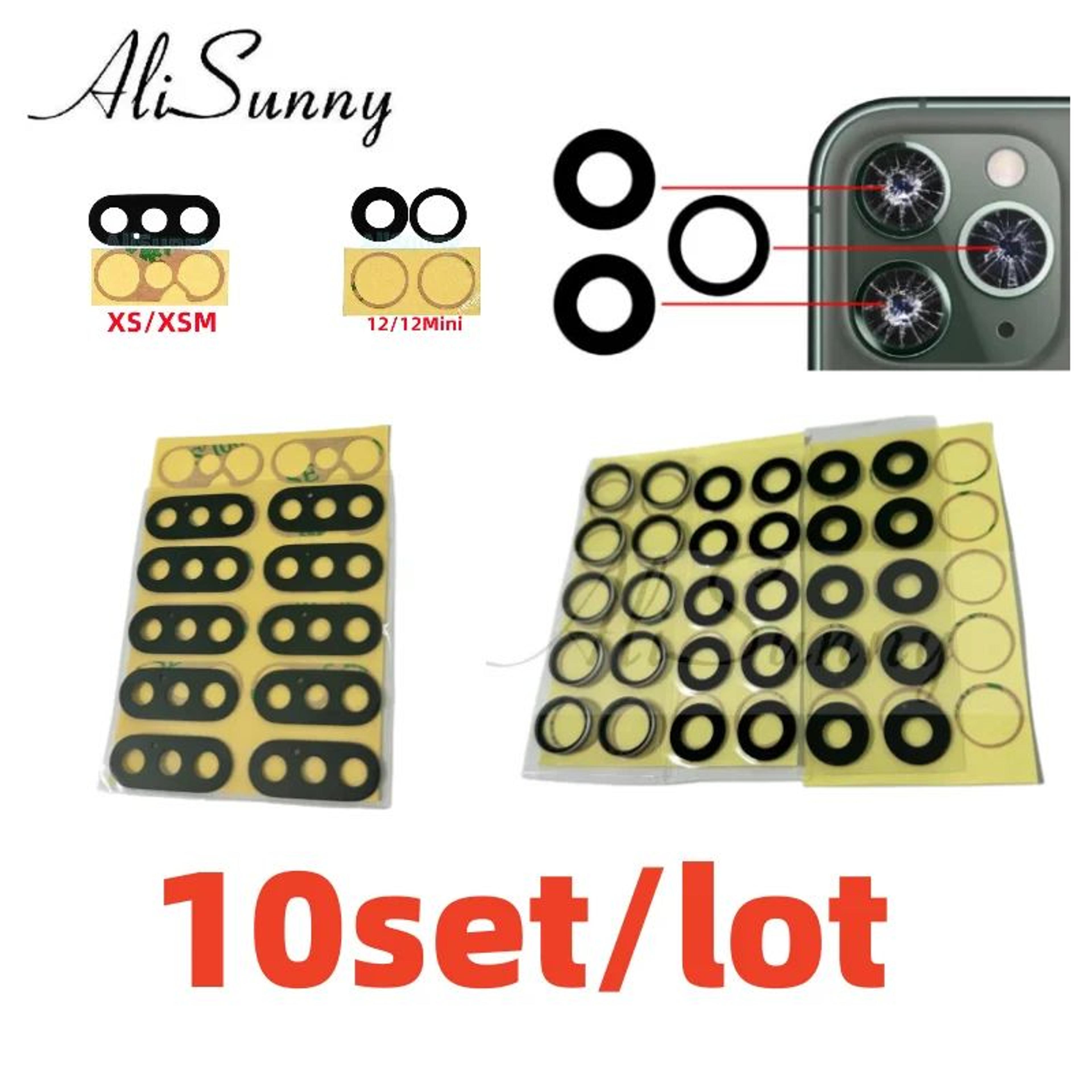 alisunny 10-pack rear camera glass replacement with 3m adhesive for iphone 11/12/13/14 series