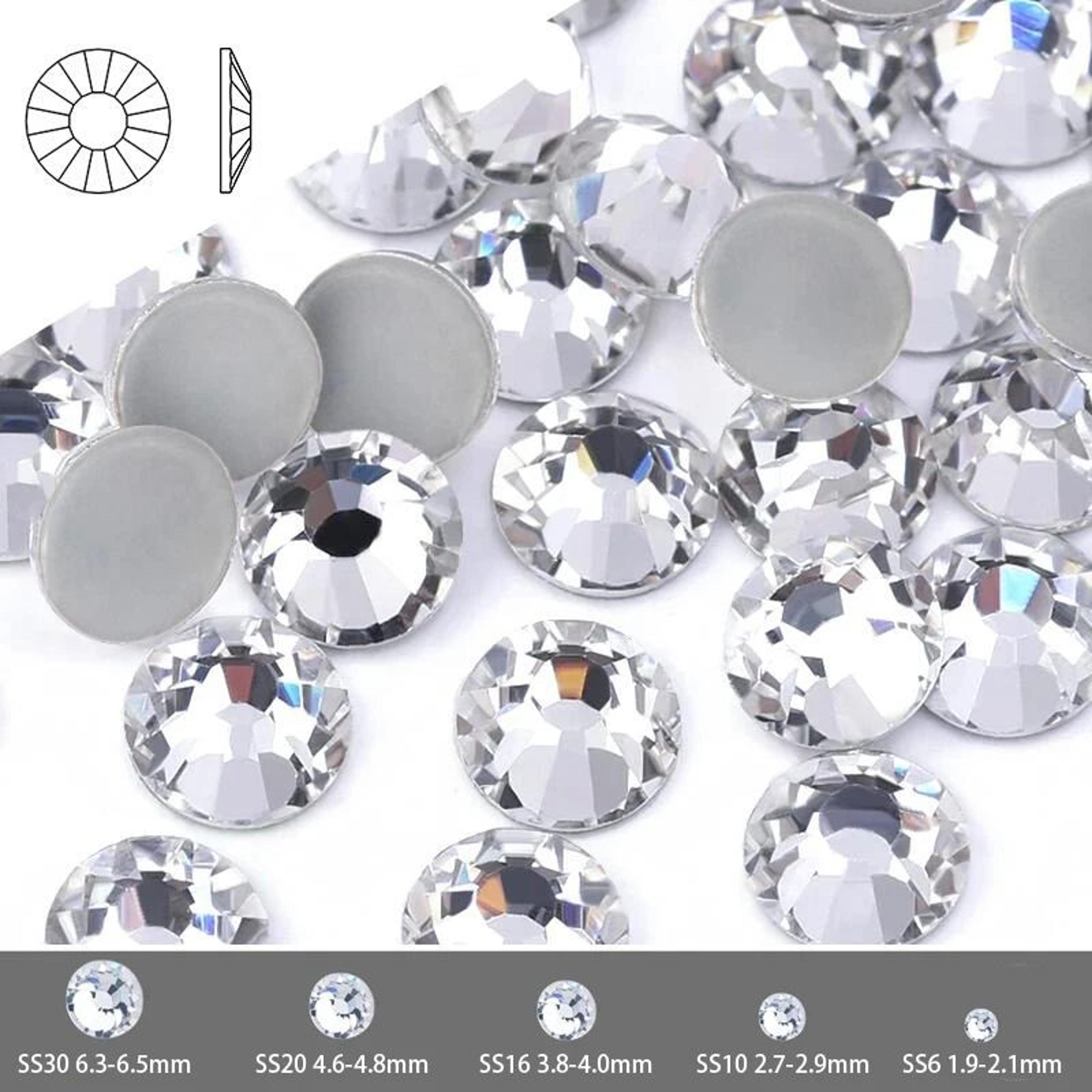 premium crystal hotfix rhinestones - clear ab flatback iron-on sparkle stones for clothes & diy