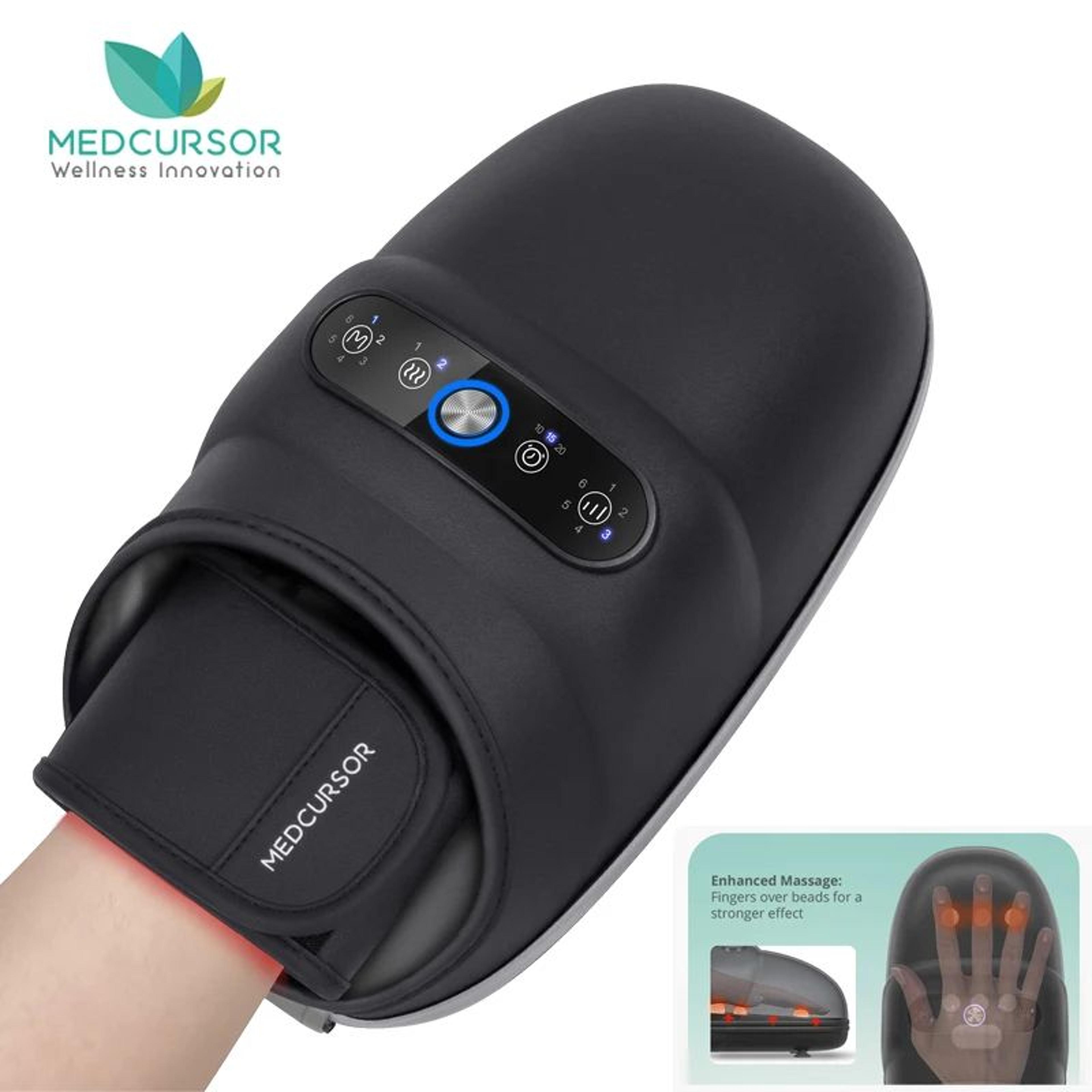 premium air compression heated hand massager for arthritis & muscle relief
