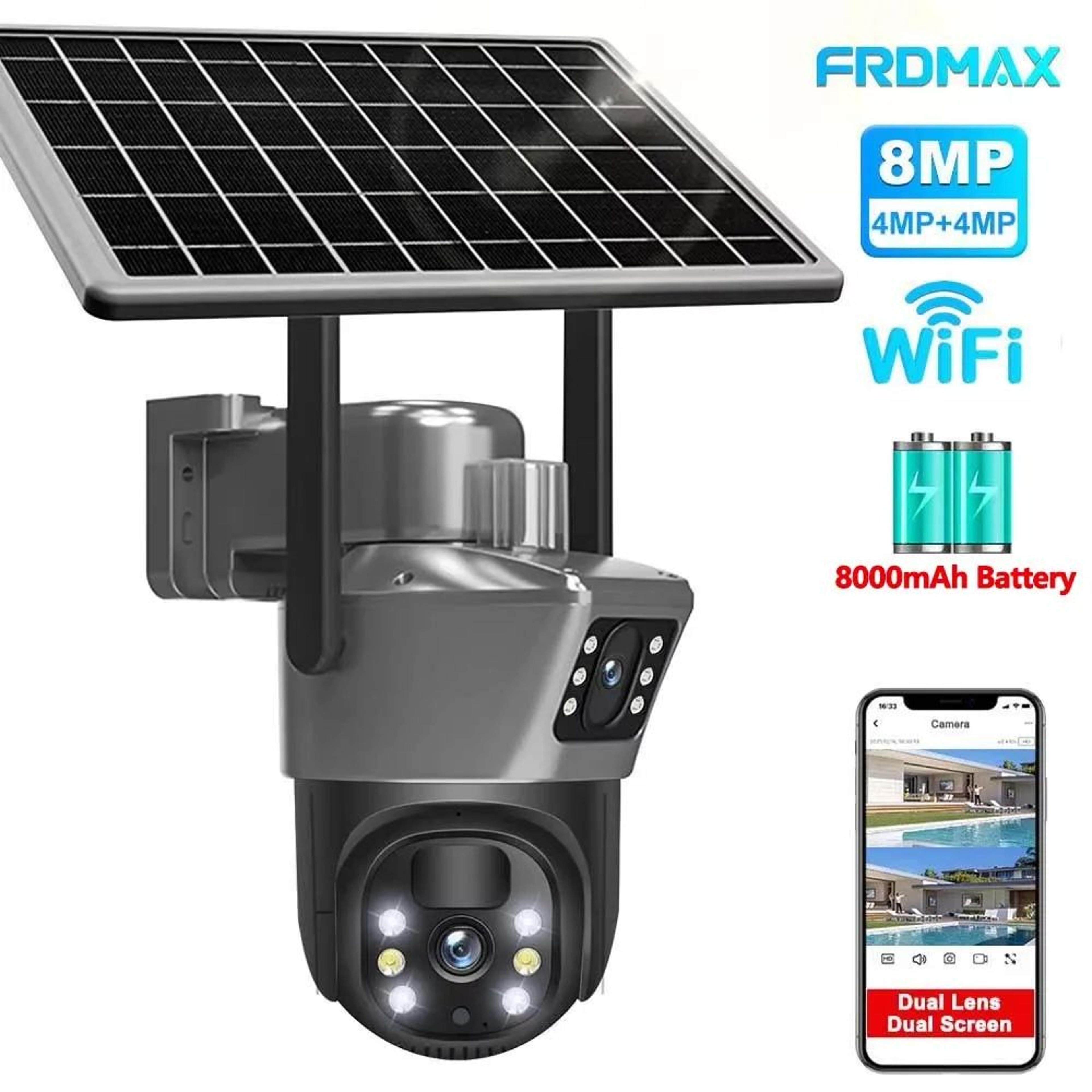 solarguard pro 8mp 4k outdoor wireless cctv camera - dual-lens solar wifi security camera with ptz & long-lasting solar