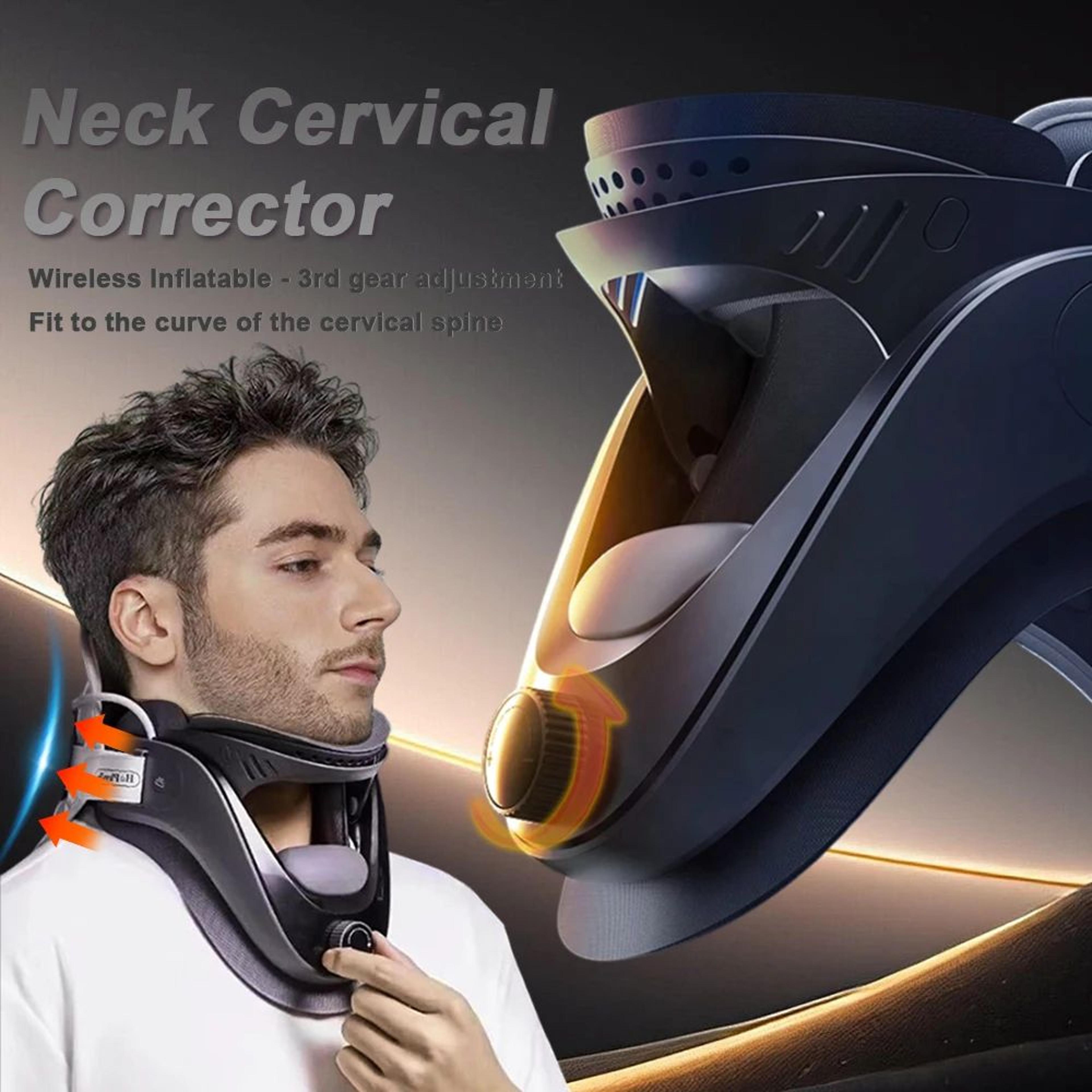 premium inflatable neck traction device & cervical stretcher for pain relief & posture support