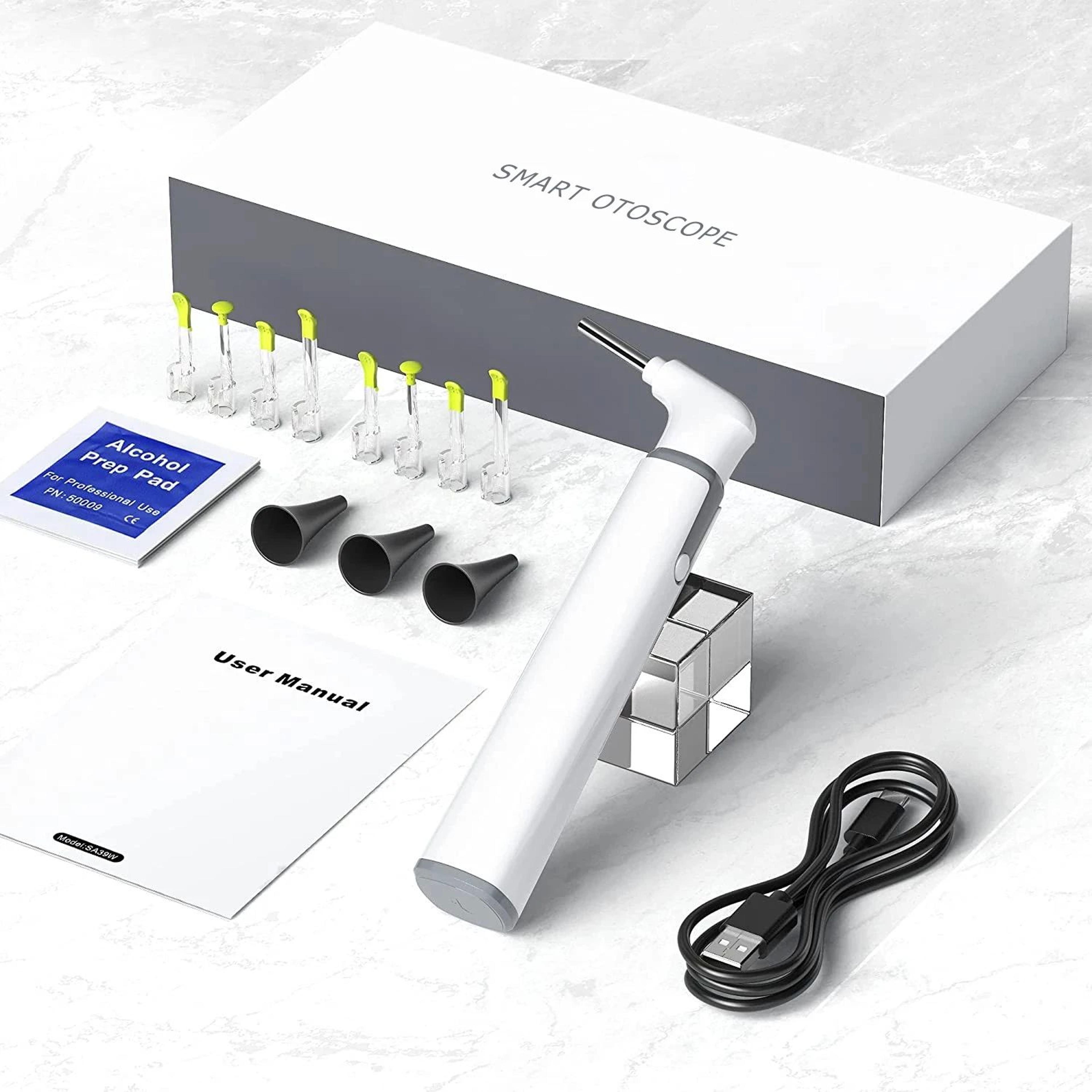 premium wireless ear inspection camera otoscope with wifi ear scope & dual-view 720p hd for safe home ear care
