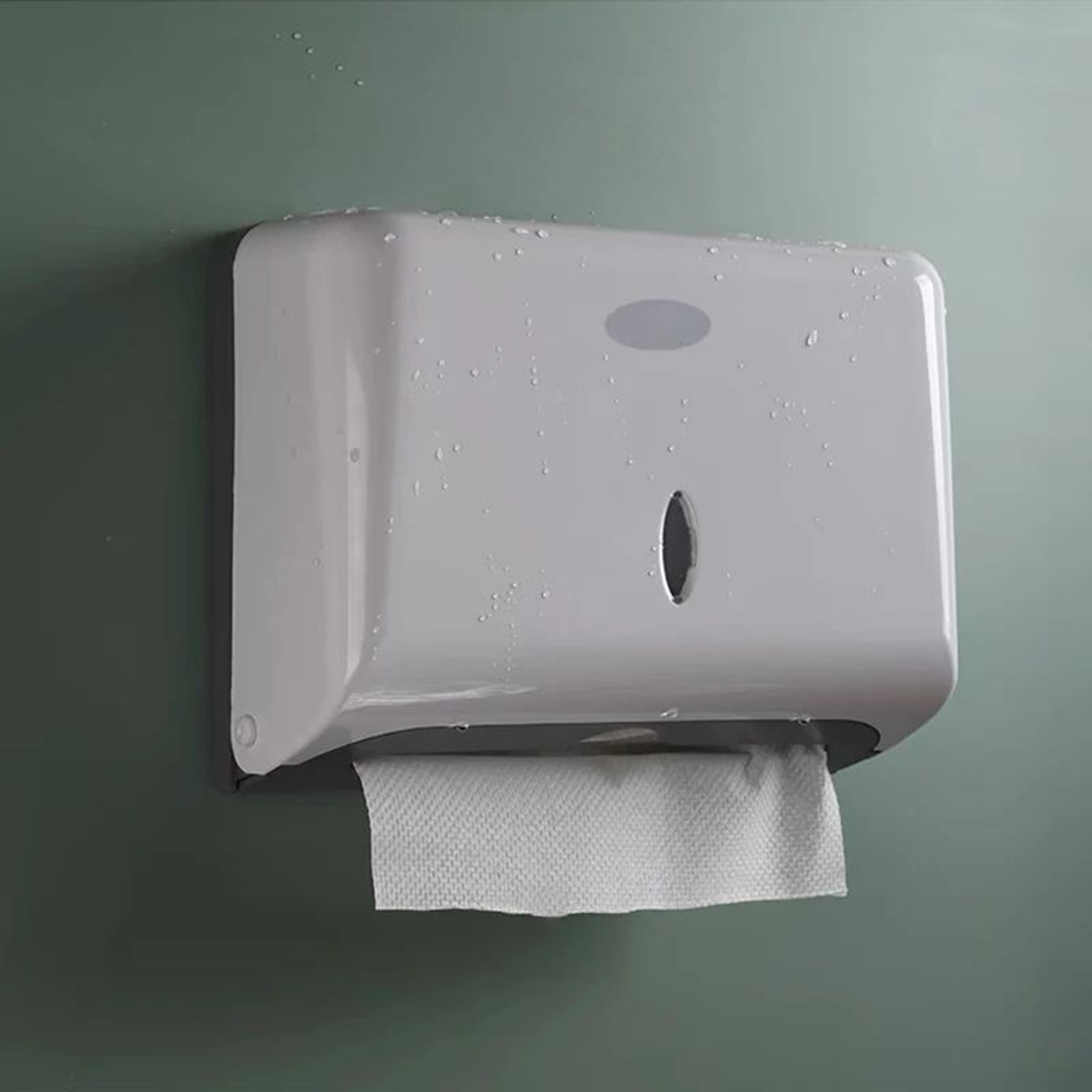punch-free wall mount paper towel dispenser for multifold & tri-fold towels, quick-open refill box