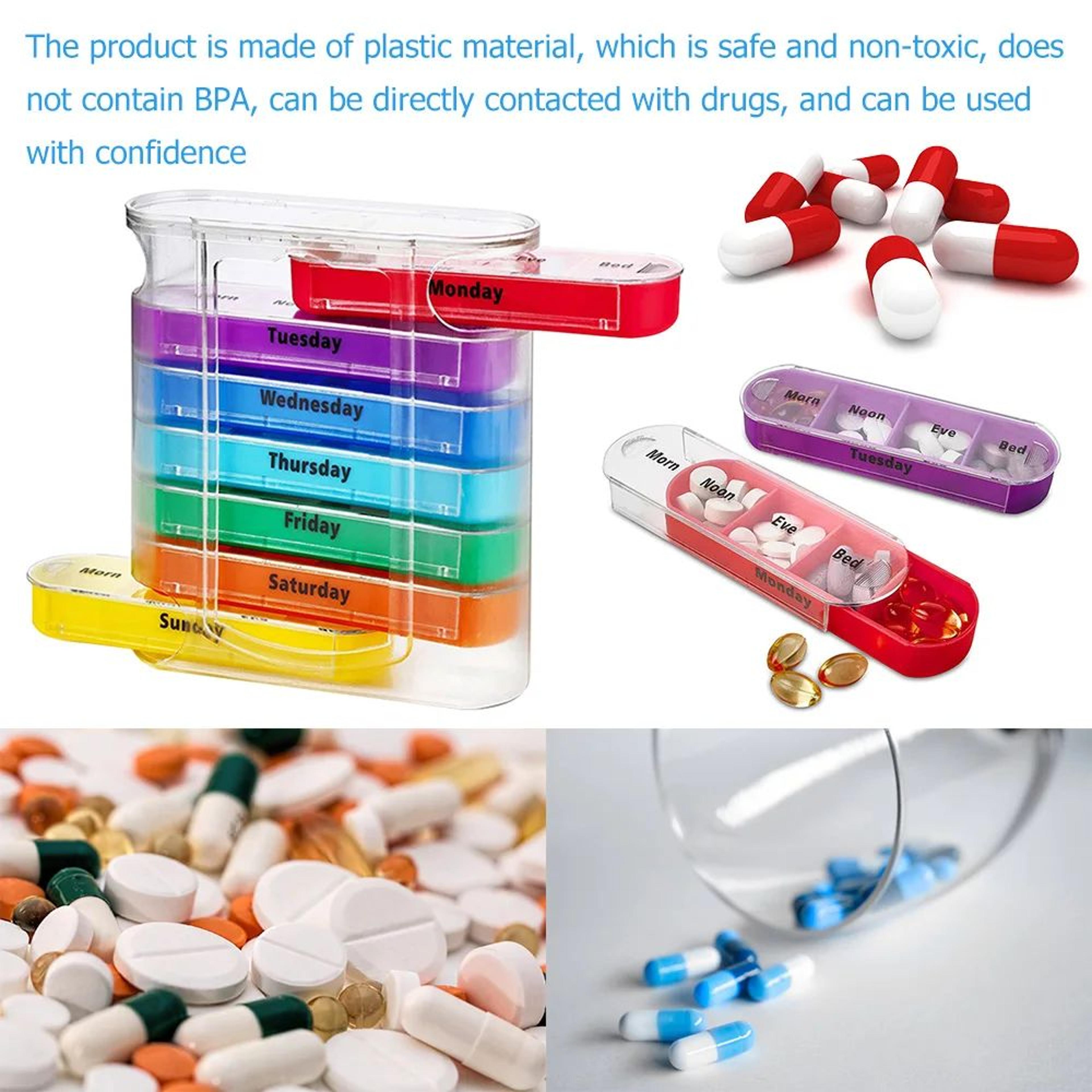 7–28 day pill organizer with compartments – weekly & monthly medicine storage box for daily tablet management