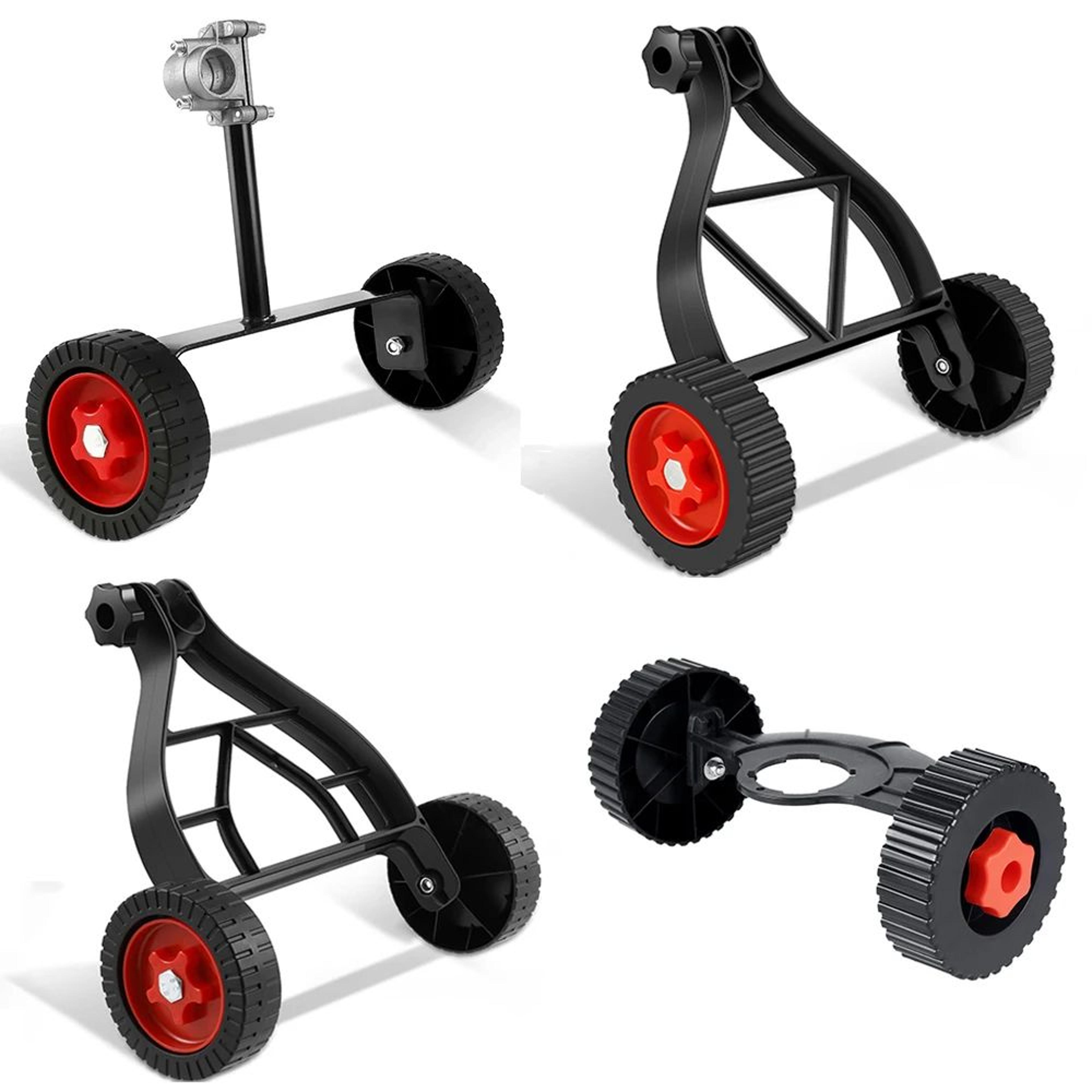 adjustable lawn trimmer support wheel for grass cutters and mowers