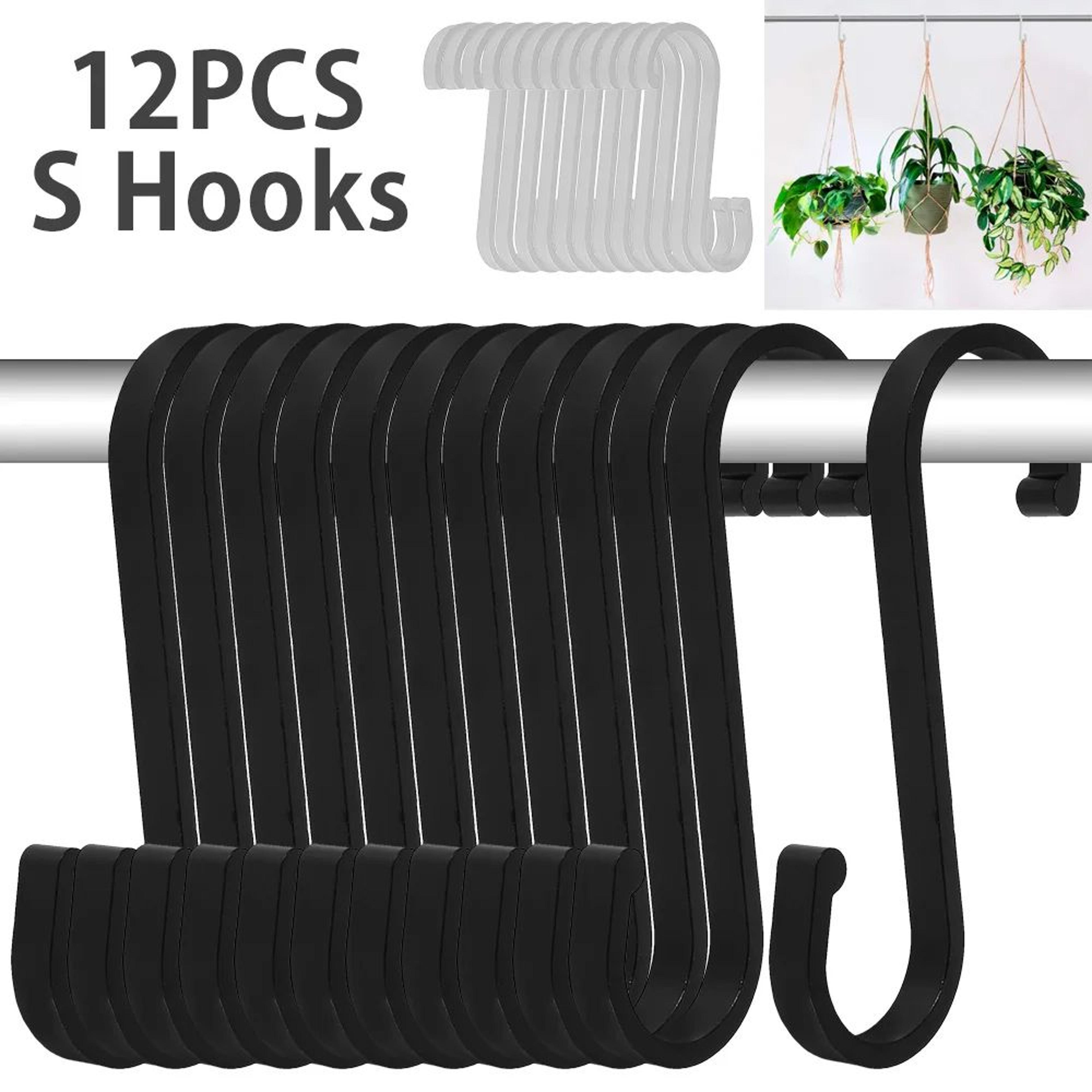 premium 12-pack heavy duty s hooks – all-purpose metal s hook hangers for kitchen, closet & outdoors