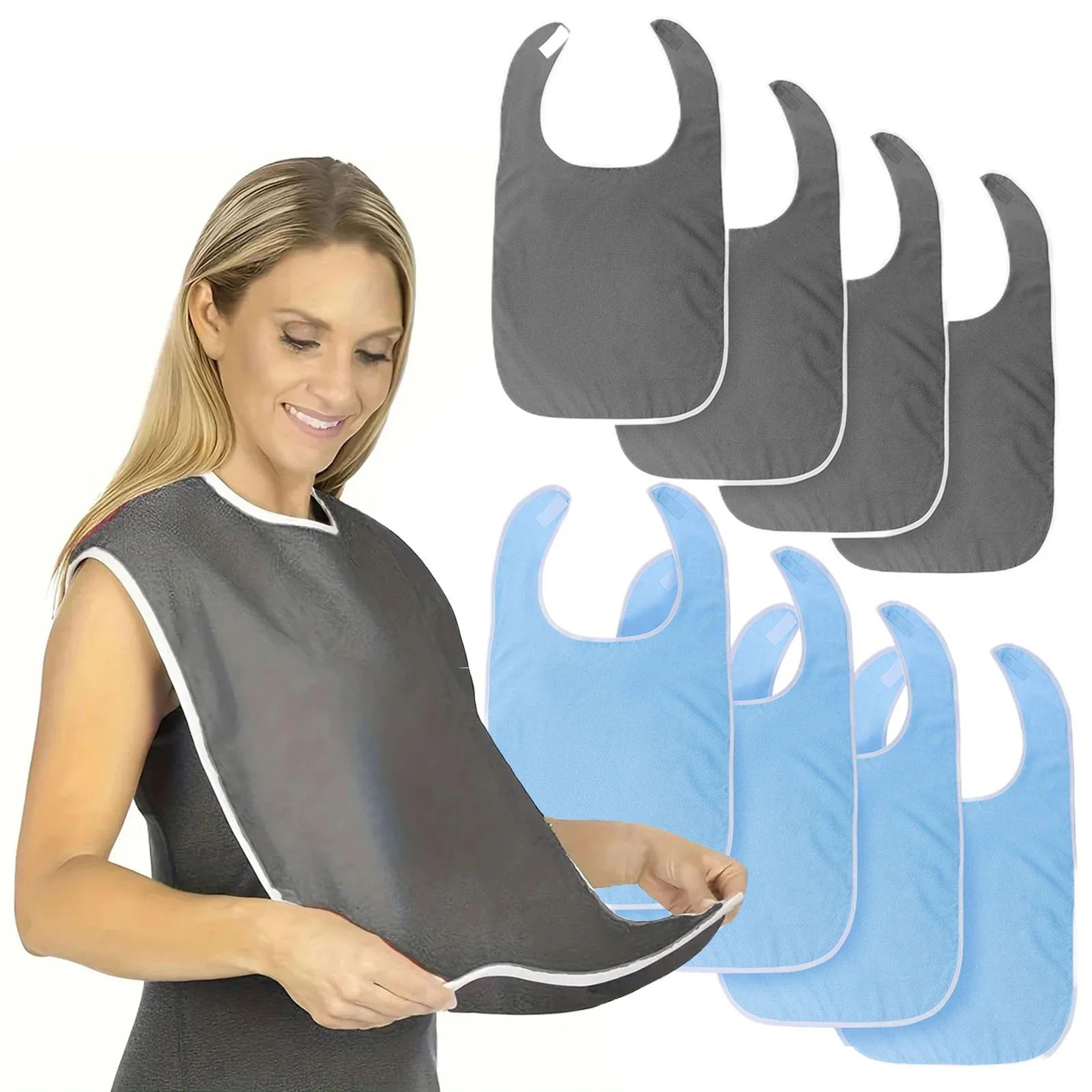 premium reusable adult feeding bibs – soft towel cloth adult bibs for men & women (4/12 pack) – stain-resistant clothing