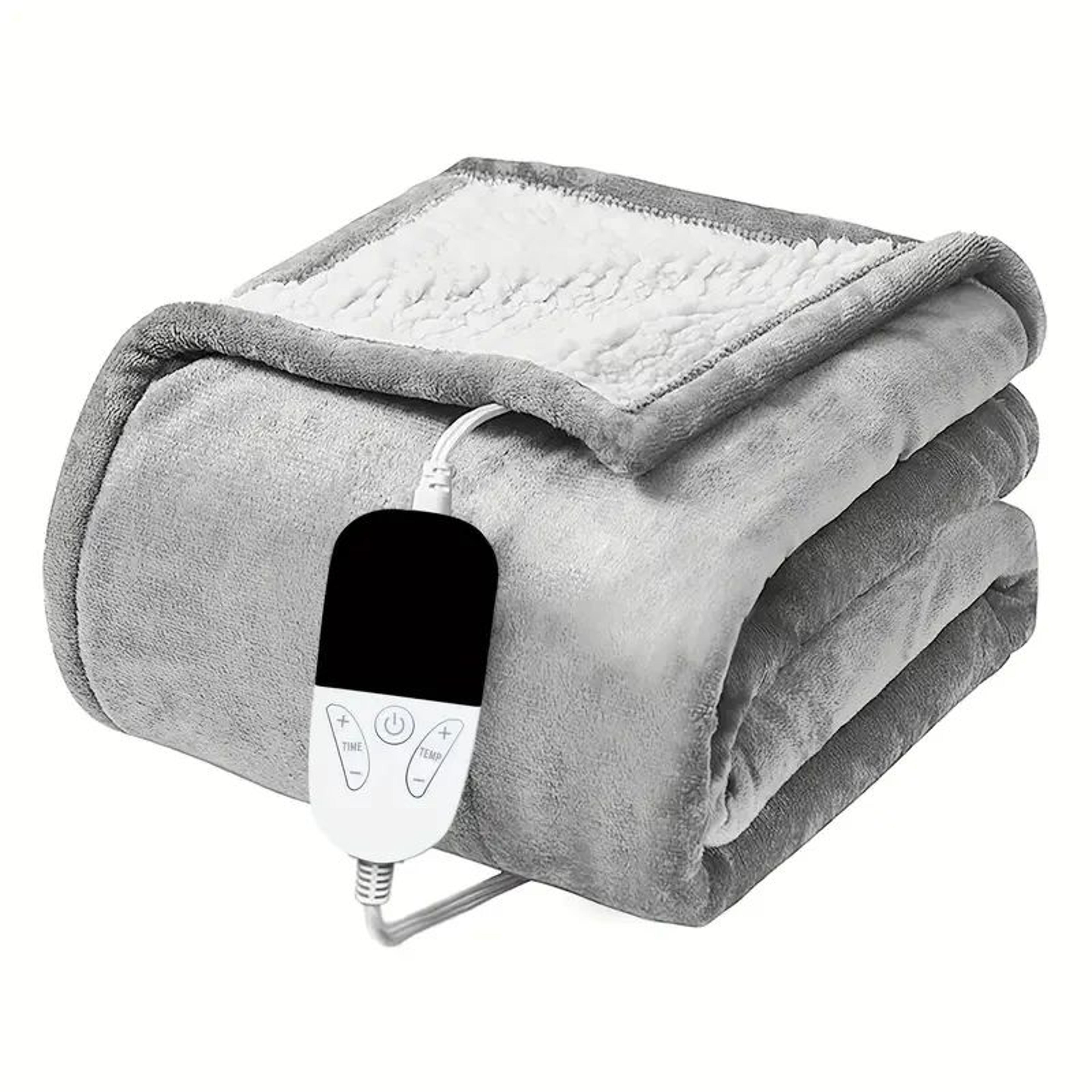 soft electric heated blanket throw 59x71 inches, 6 heat levels, 4-hour auto-off, overheat protection