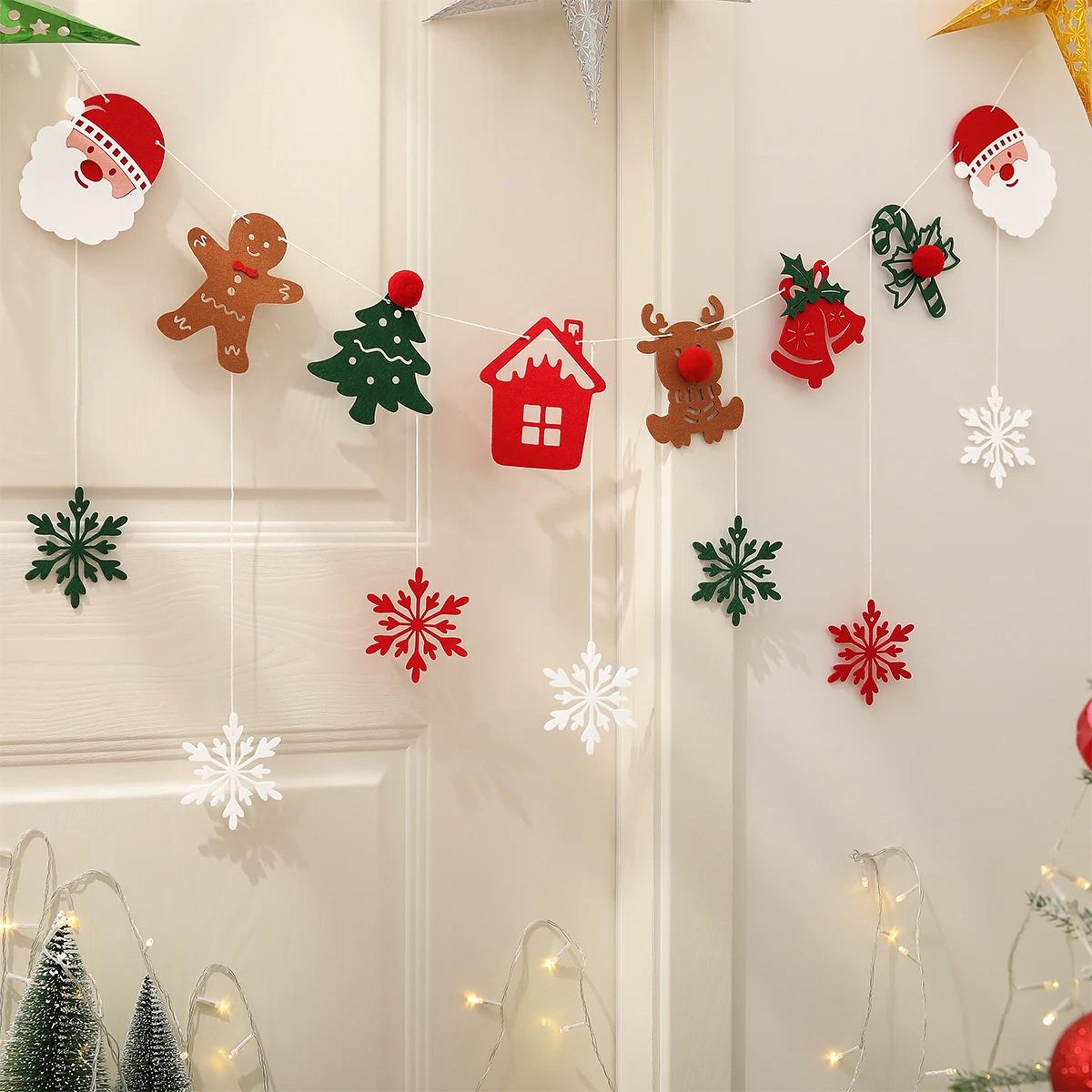festive snowflake cartoon christmas party decoration banner & garland