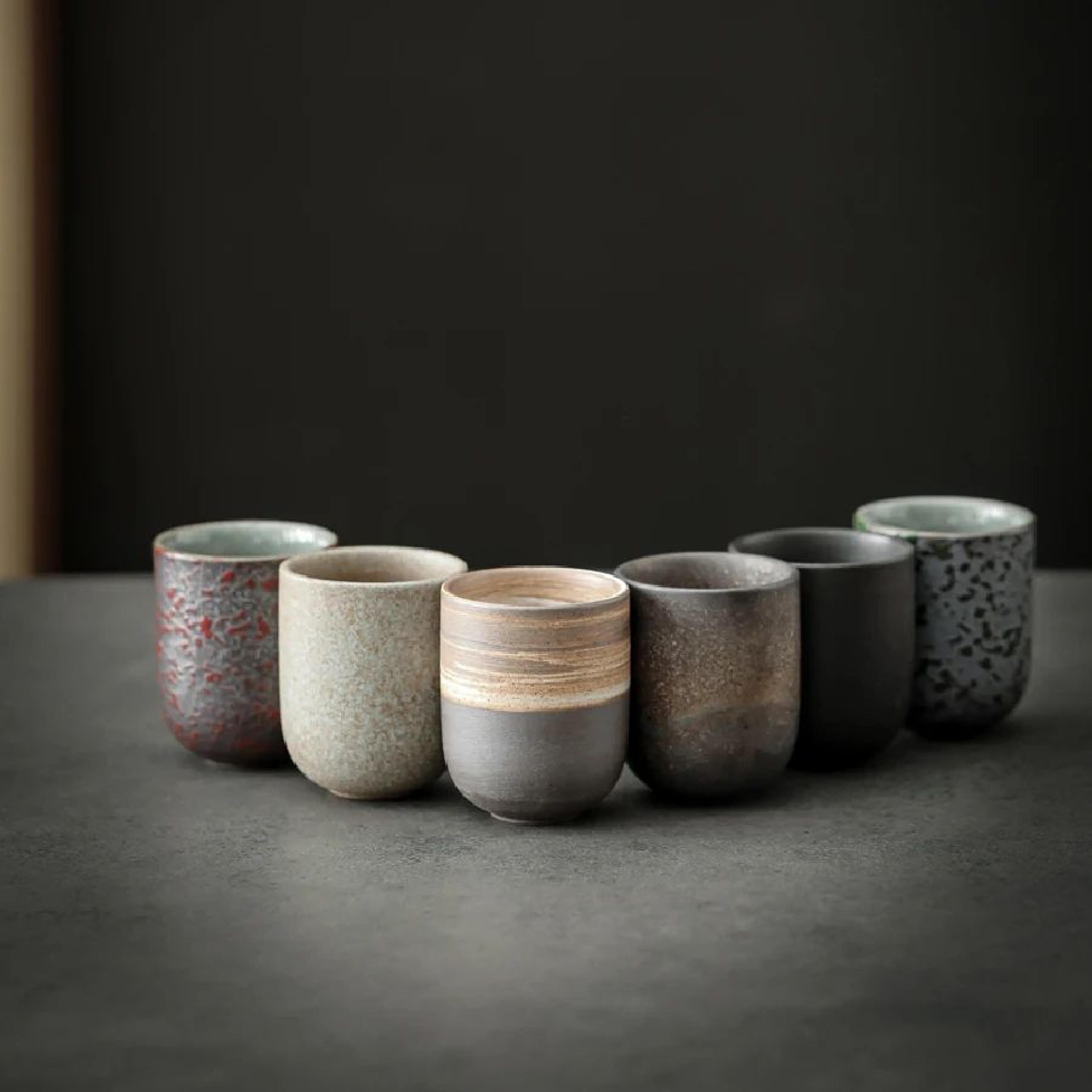 japanese stoneware tea cup 130ml vintage ceramic sipping mug