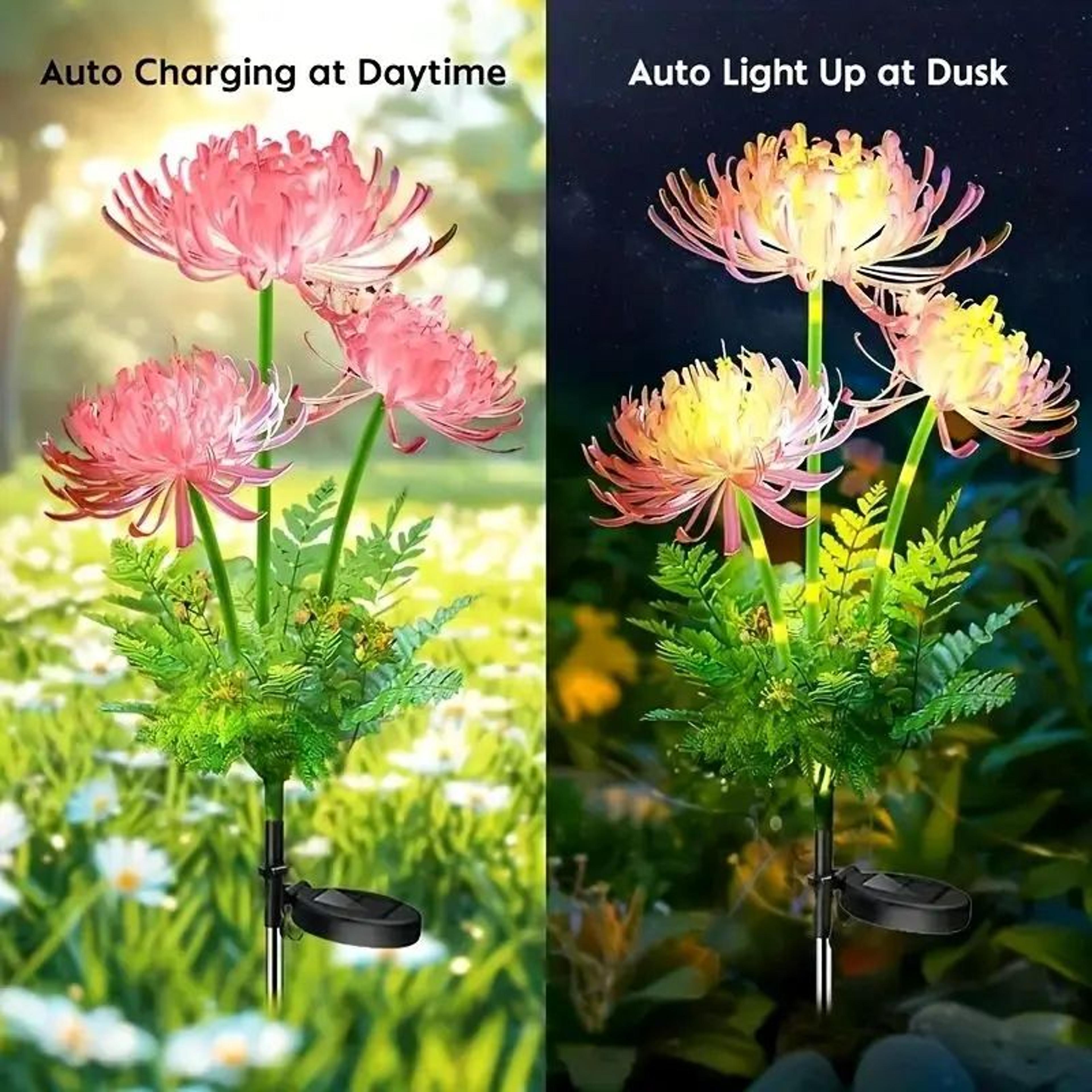 solar shore flower stake lights – waterproof outdoor solar stake lights for garden & yard decor