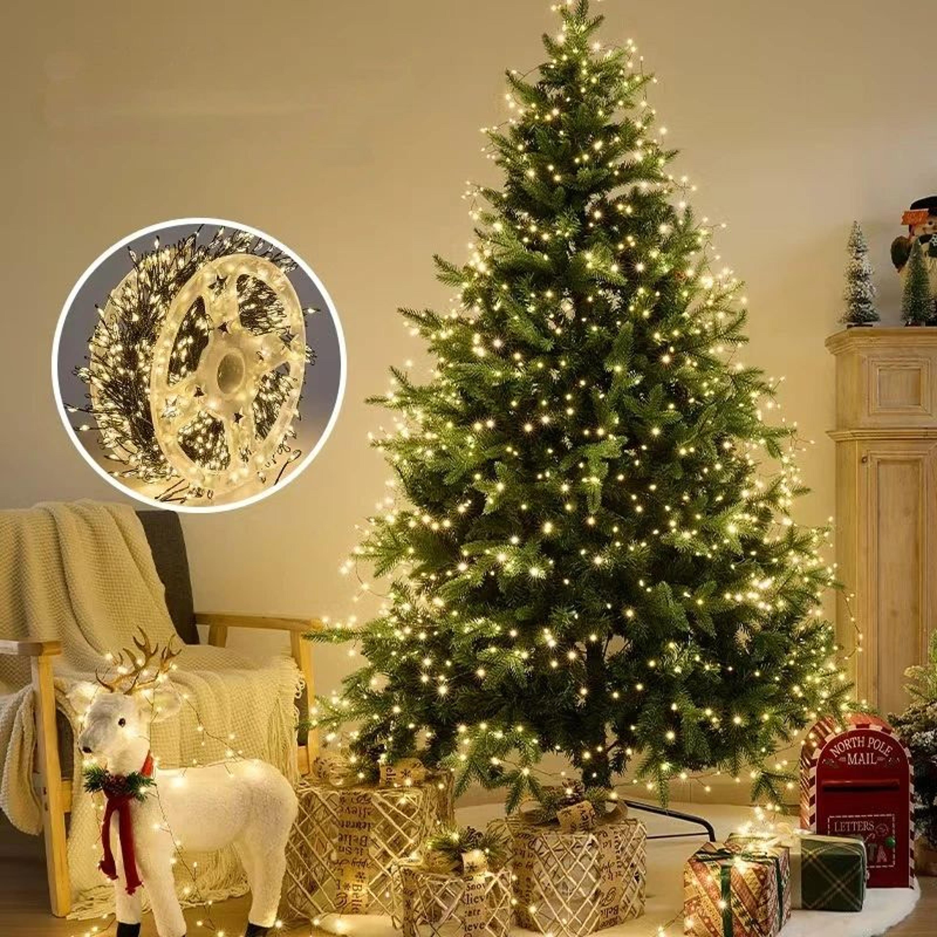 remote control copper wire fairy lights for outdoor christmas trees, wreaths, and cozy decor