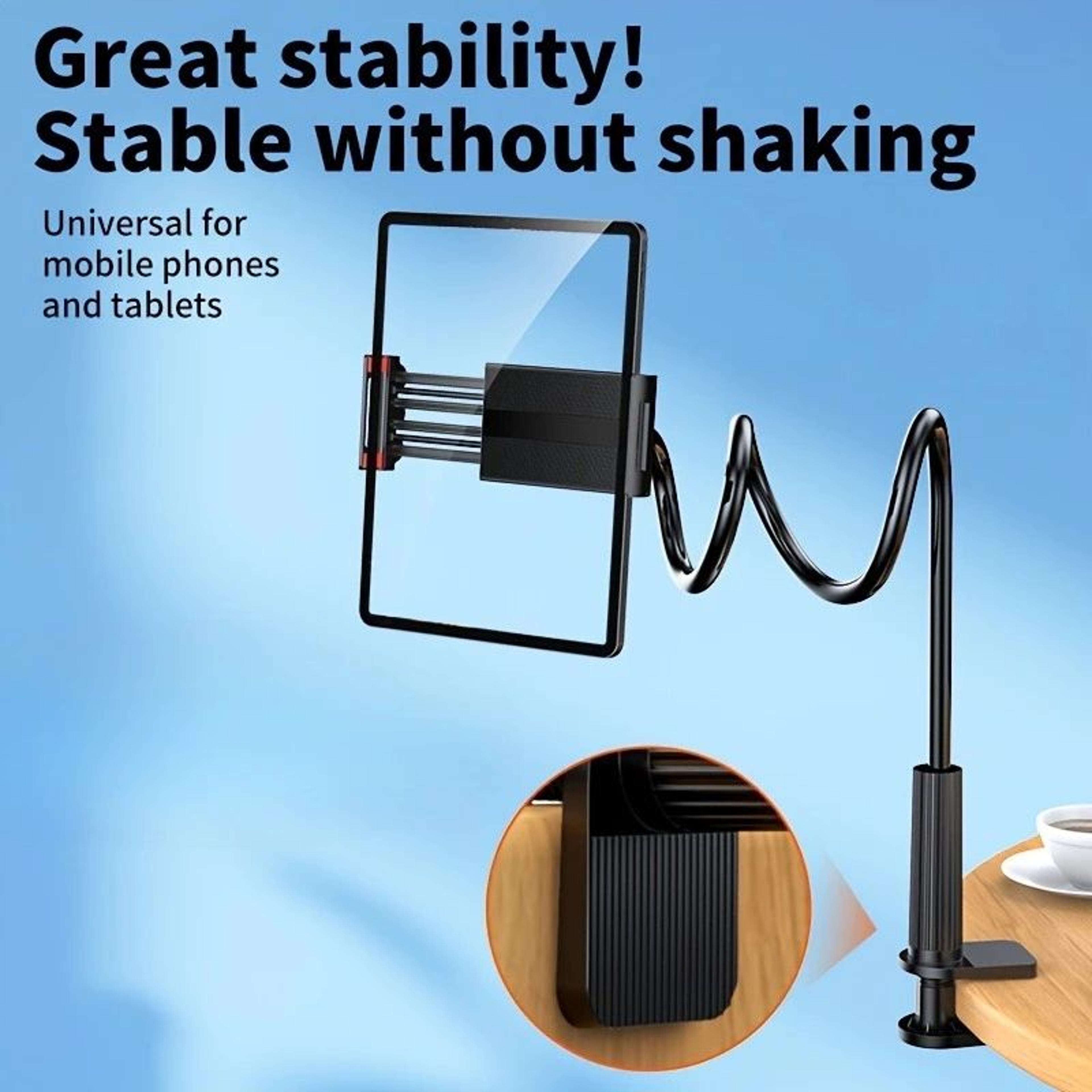 universal 360° rotating tablet & phone holder - adjustable flexible desktop & bed stand
