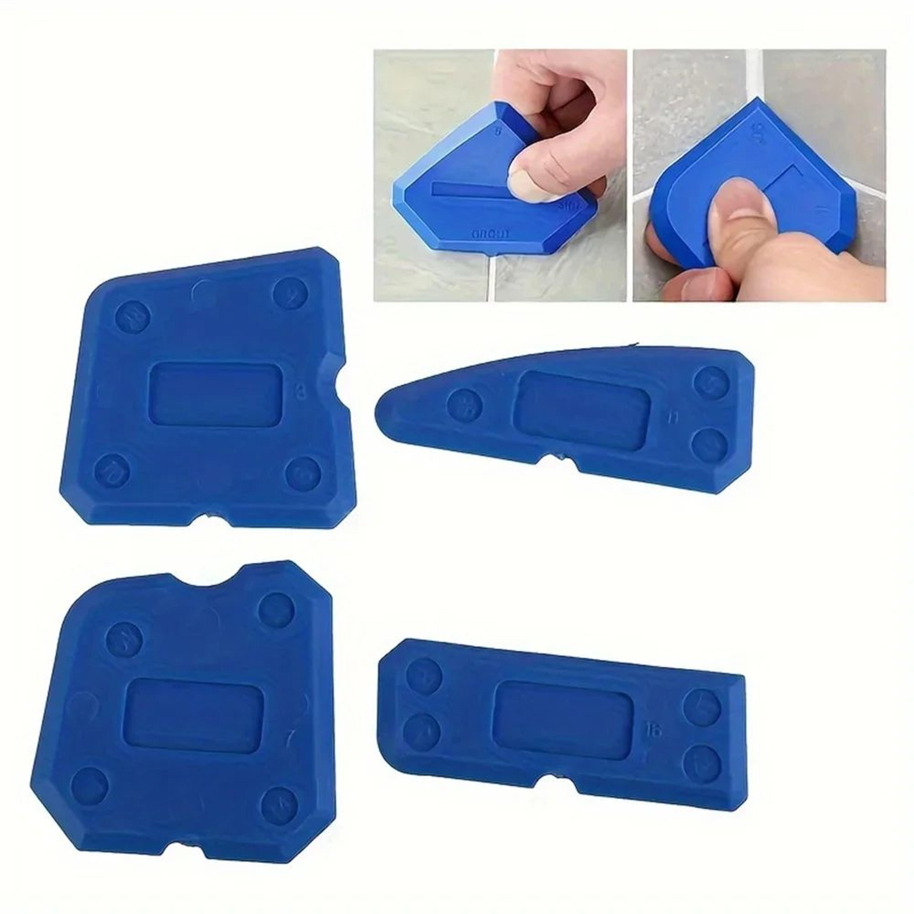 professional 4-piece silicone caulking tool set & grout remover tool for smooth sealant finishing