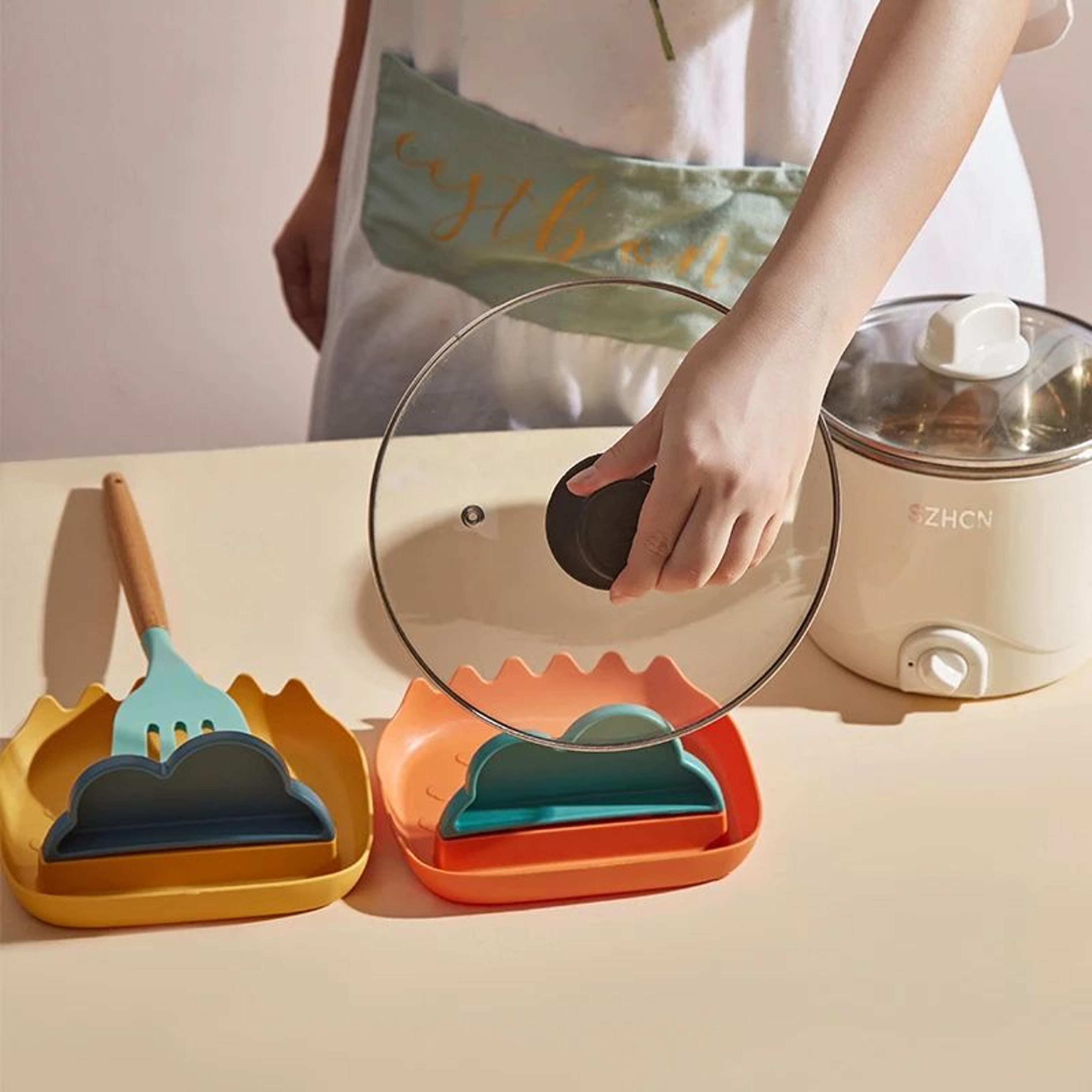 space-saving kitchen pot lid and utensil organizer rack