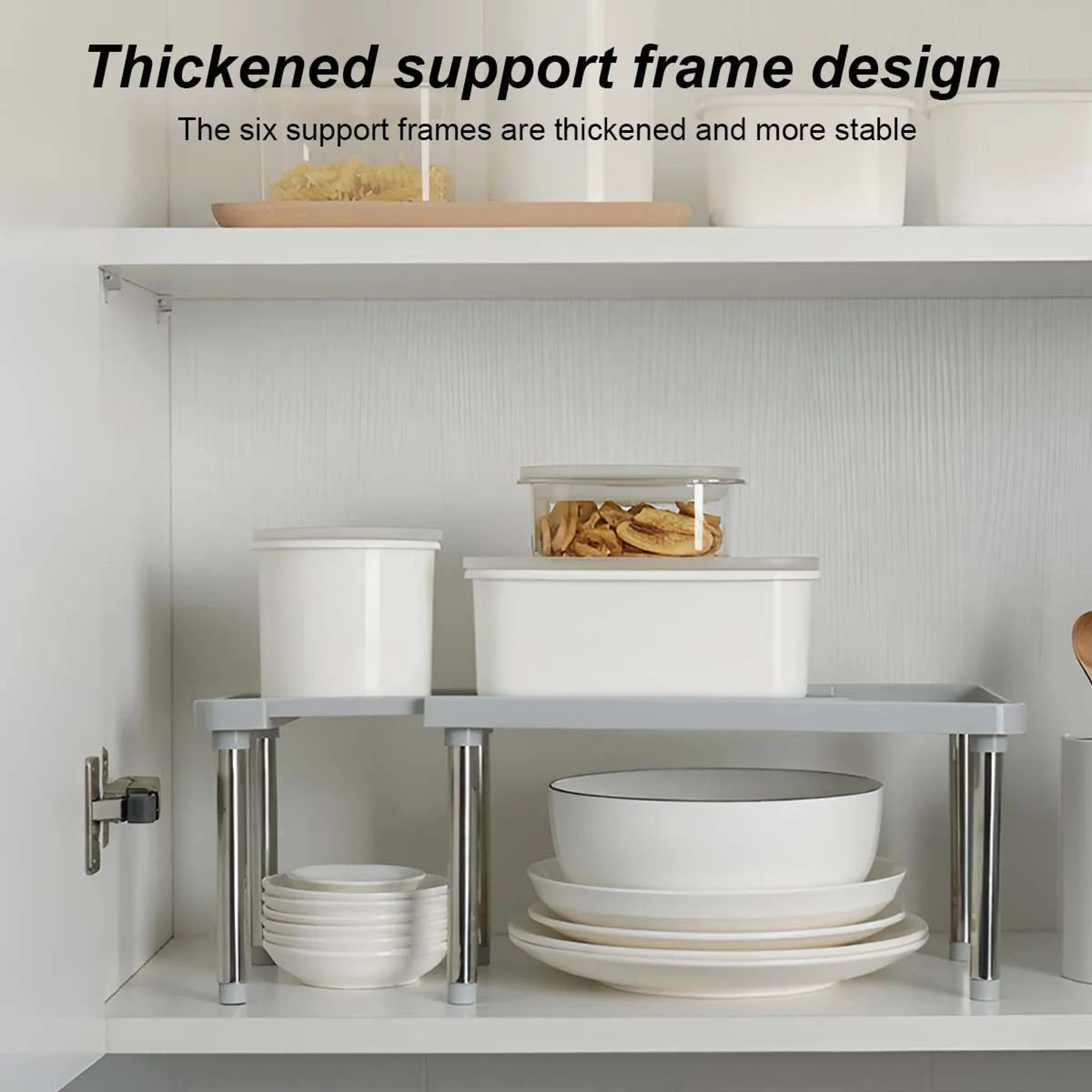 expandable 2-tier spice rack organizer for cabinet & countertop storage