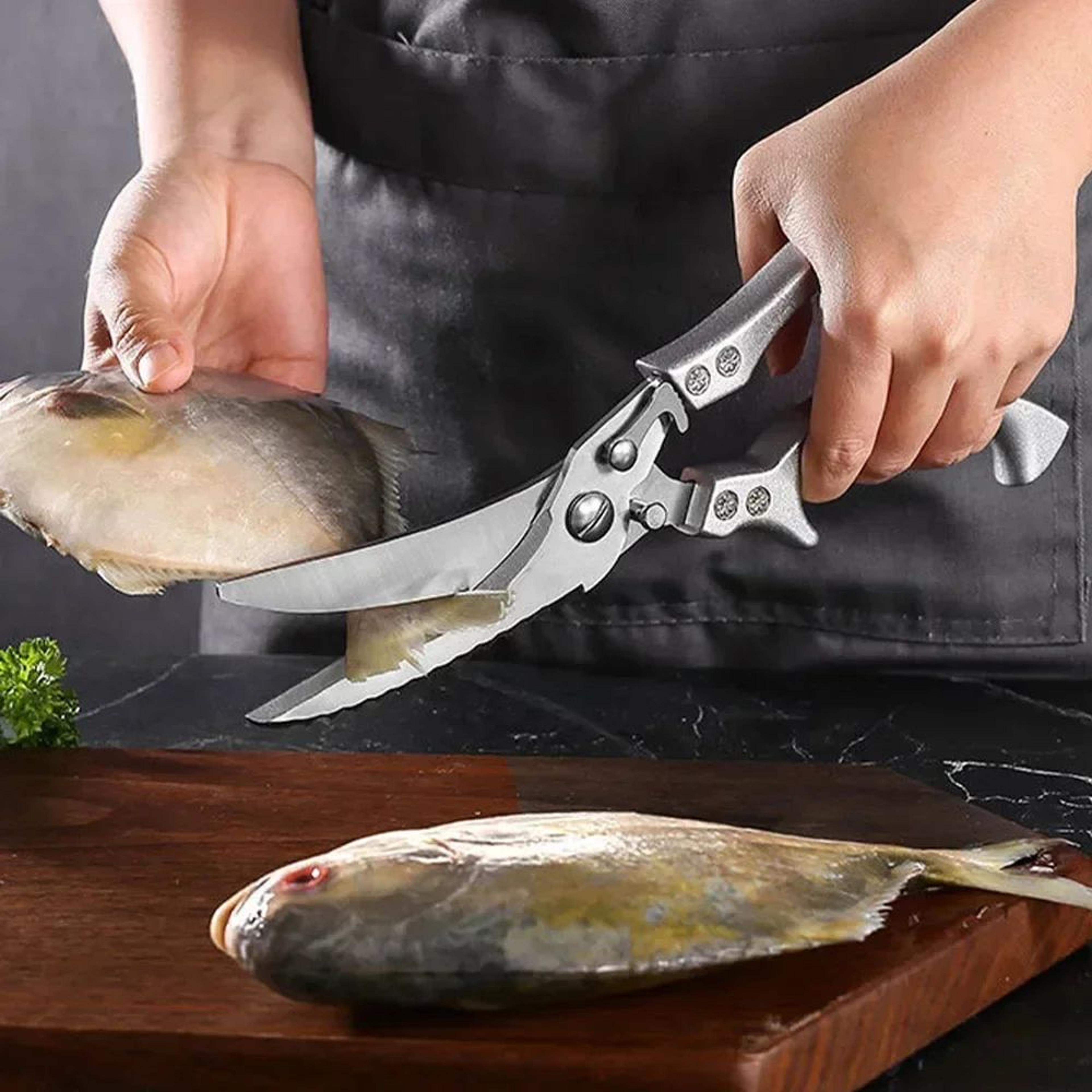 procut stainless steel kitchen shears – heavy duty chicken bone & fish scissors