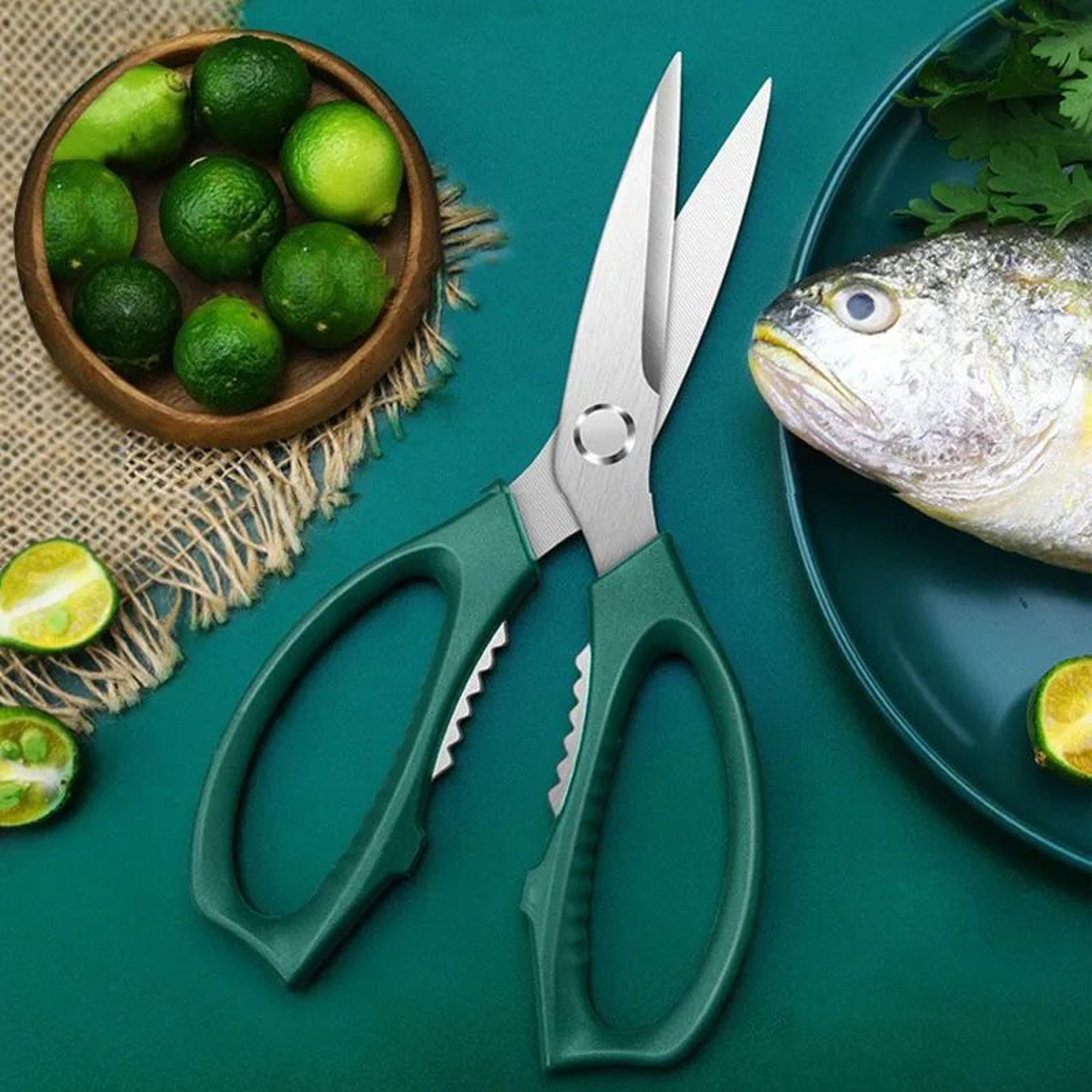heavy duty stainless steel kitchen scissors – professional chicken bone & meat shears