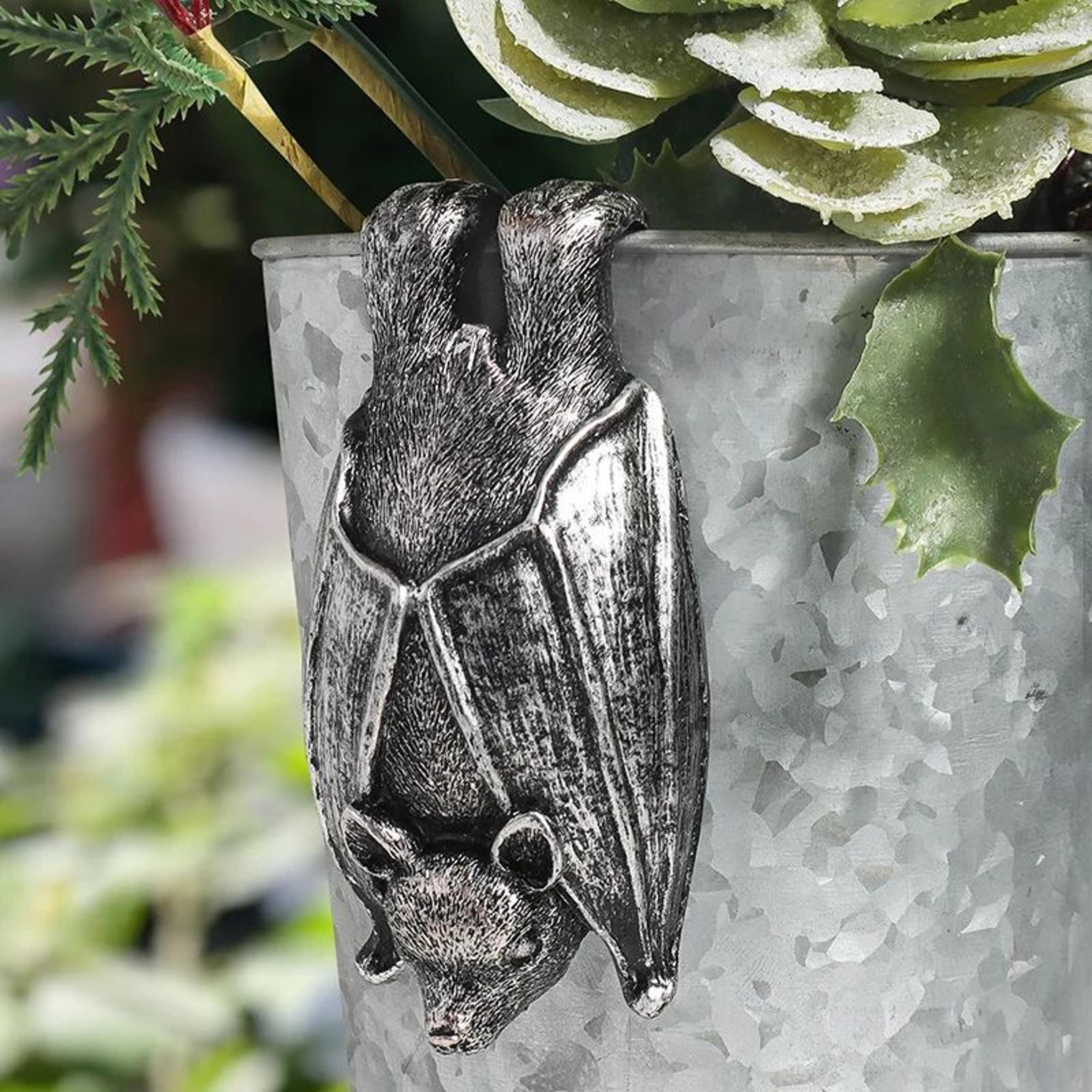 bat-shaped resin hanging planter for gothic garden decor