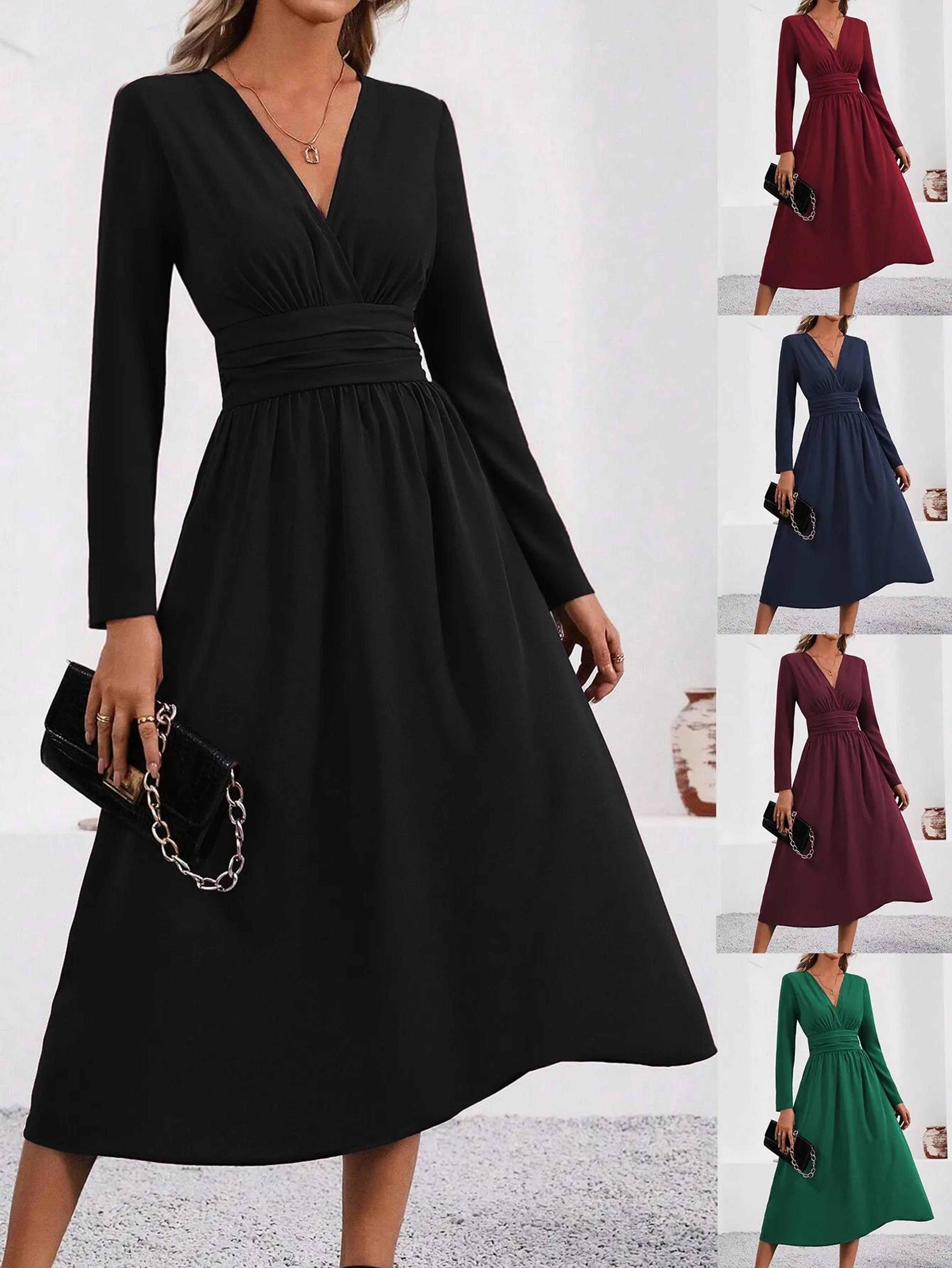 elegant embrace overlap v-neck bodycon maxi dress